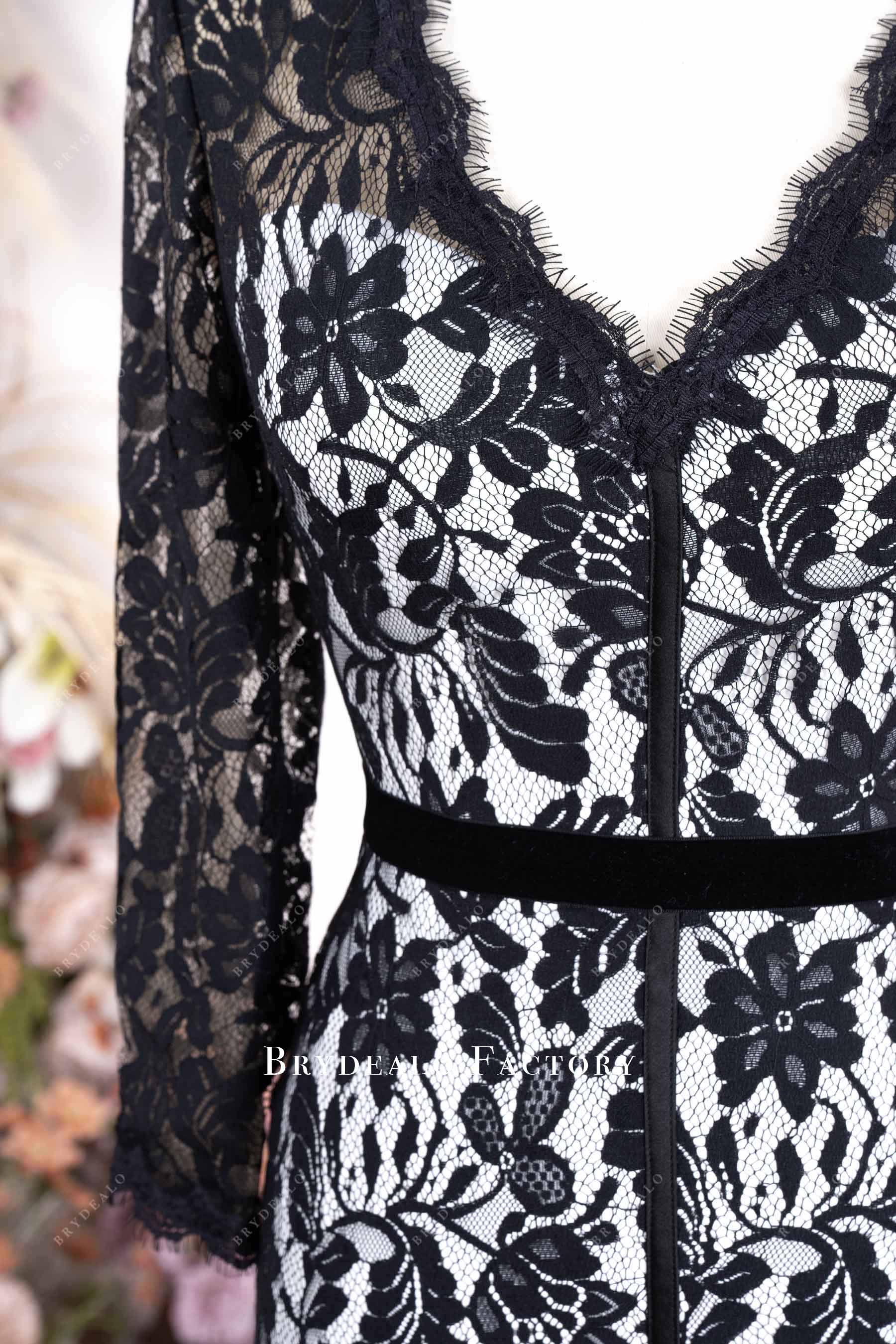eyelash V-neck formal dress
