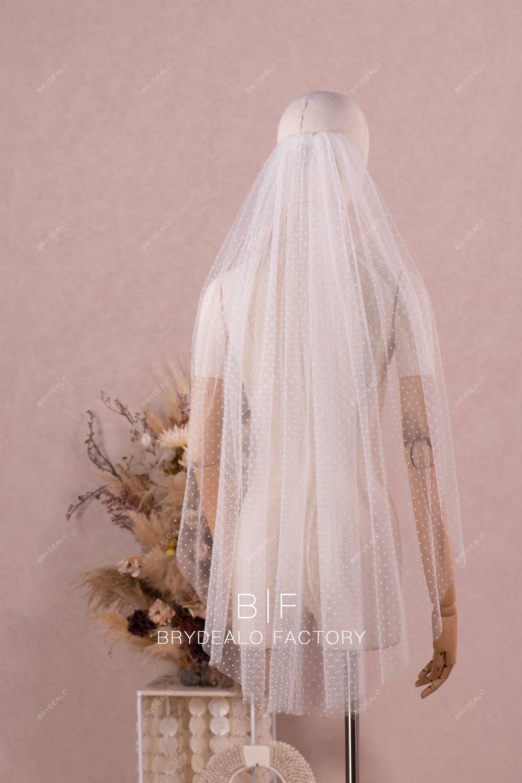 Lovely Single-tier Polka Dot Wedding Veil