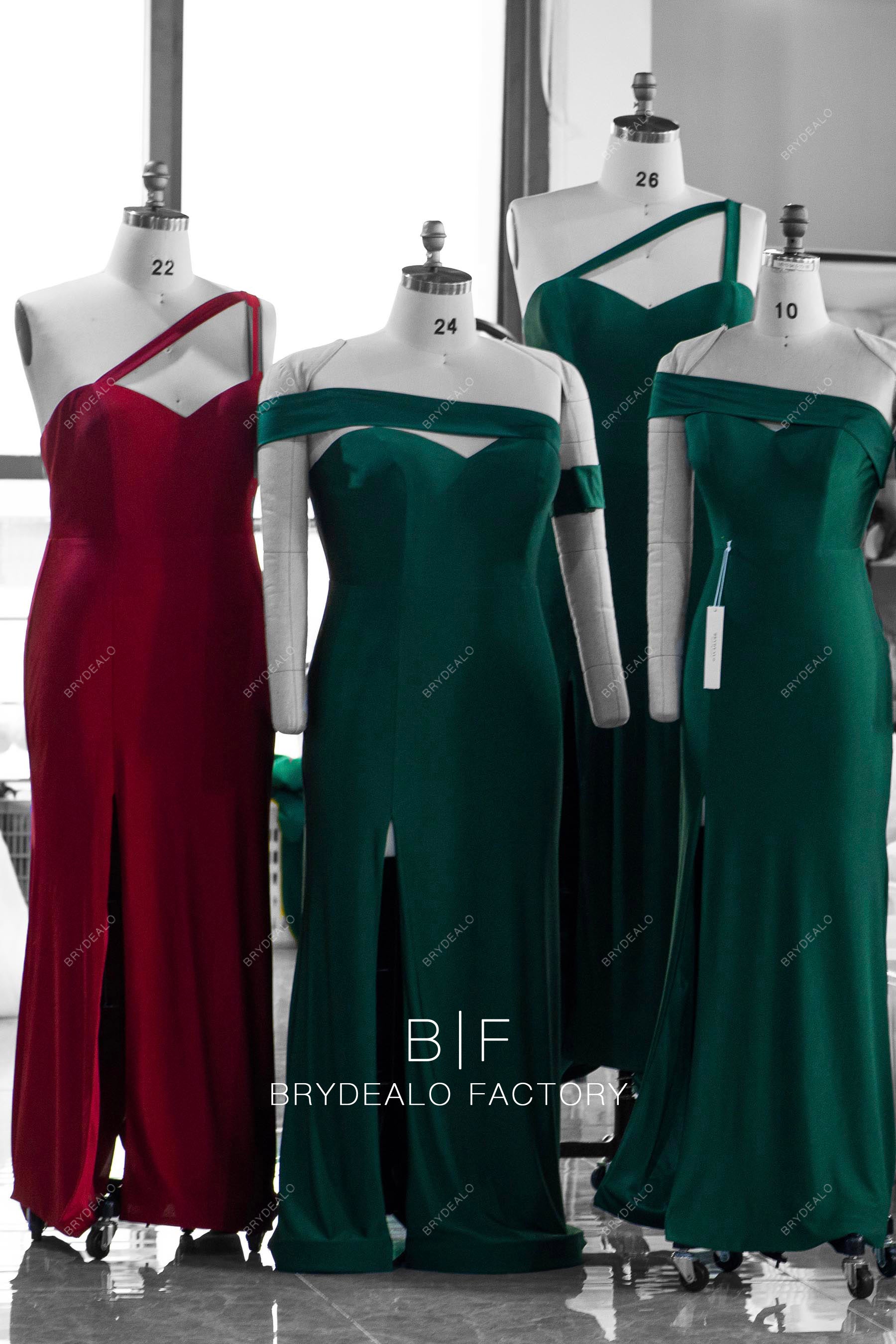 fit flare jersey bridesmaid dresses