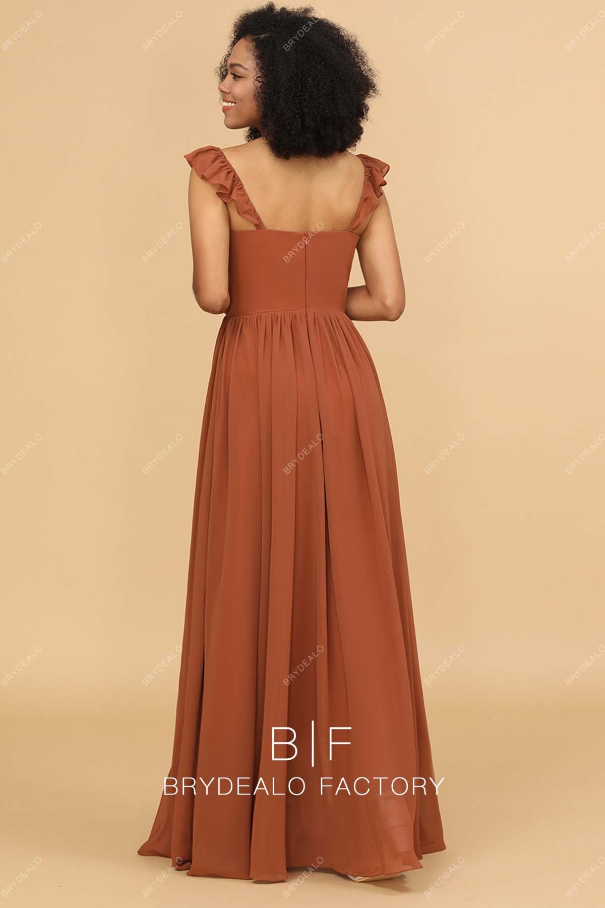 Floor length chiffon A-line Bridesmaid Dress