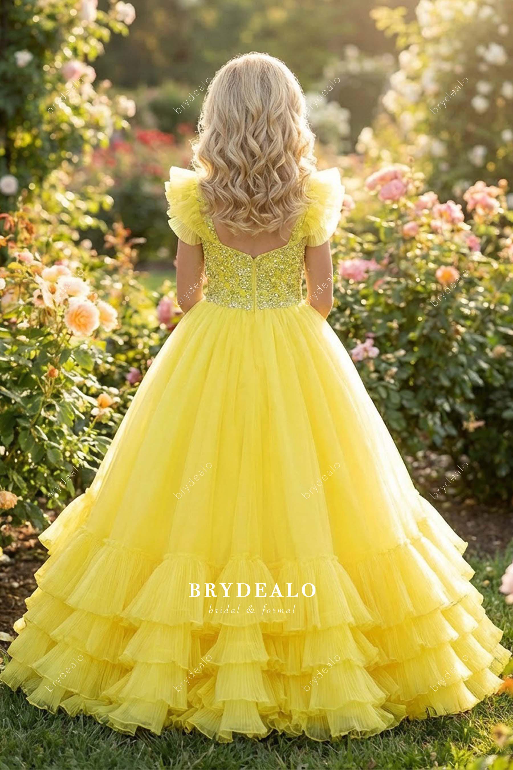 floor length little girl stage dress