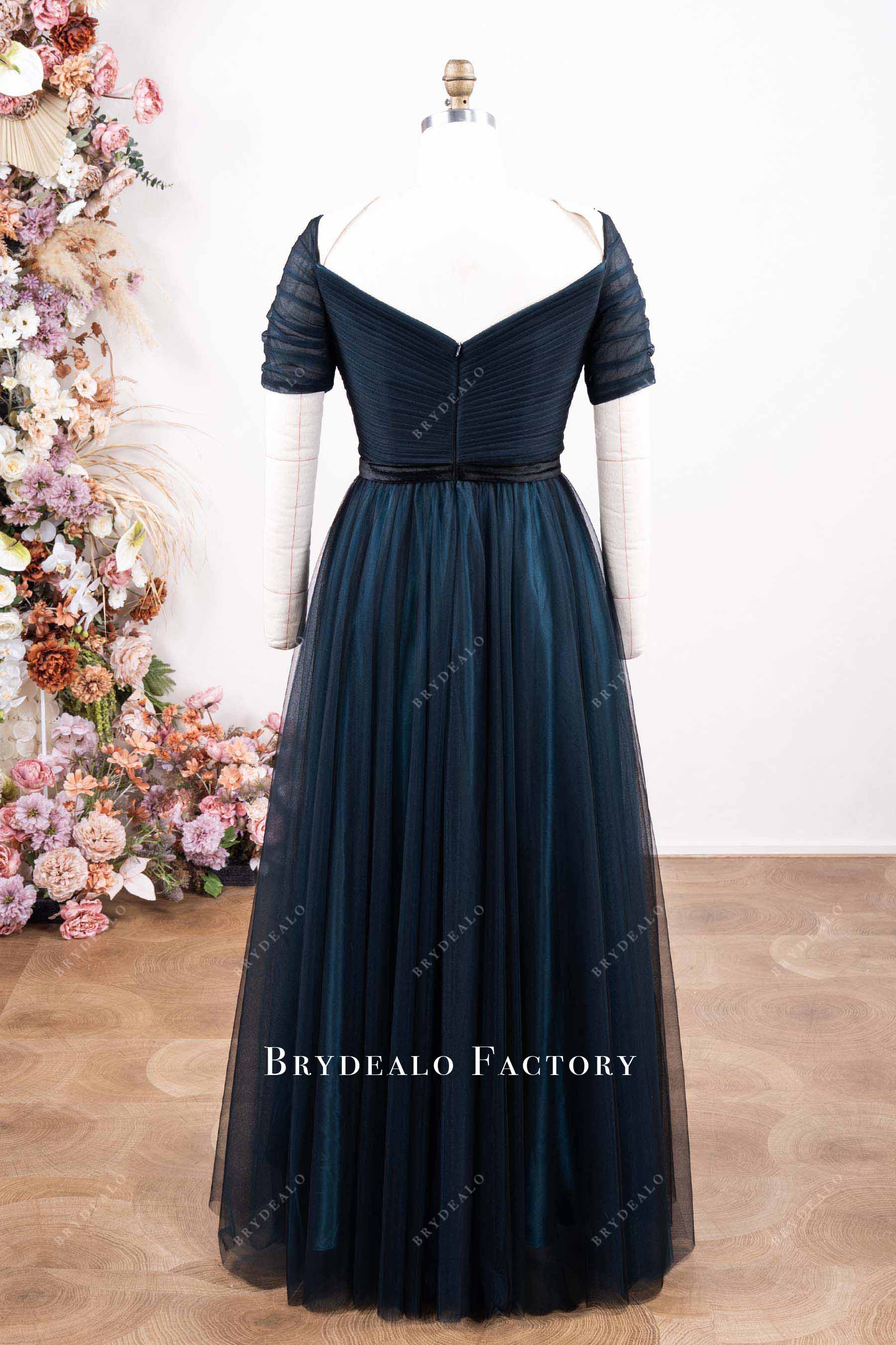 floor length tulle mother of bride dress