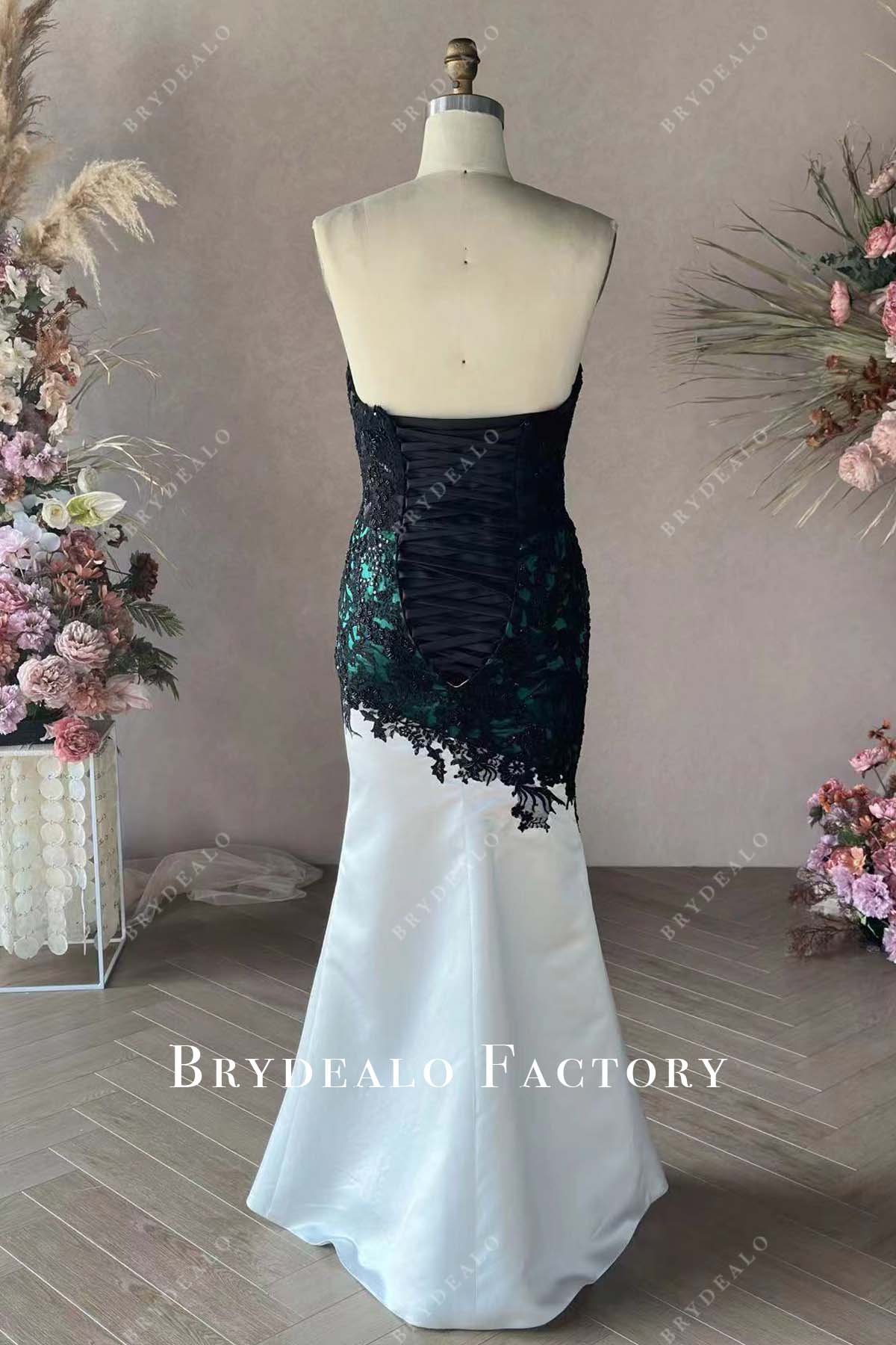 floor length lace-up back floor length wedding gown