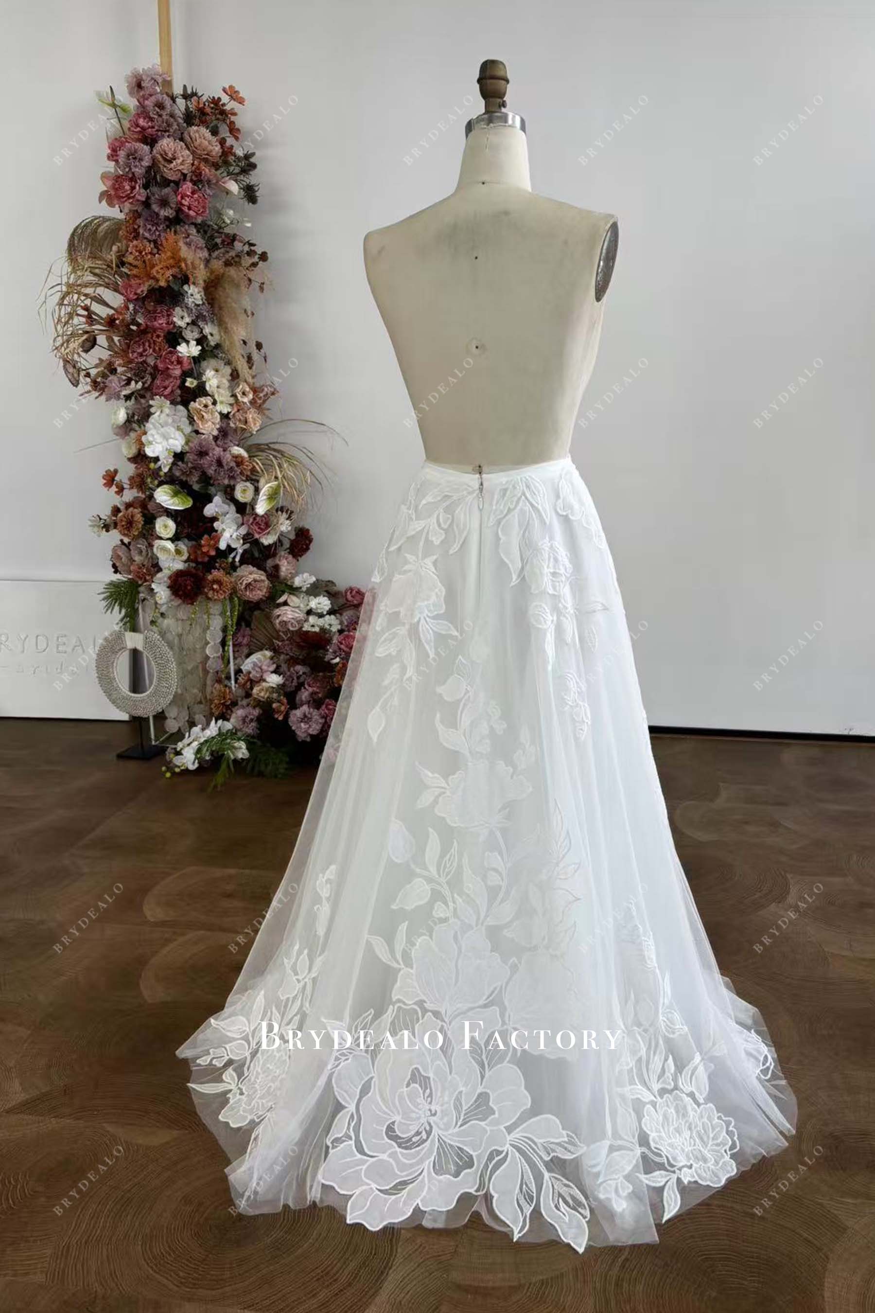 floral print organza natural waist bridal skirt