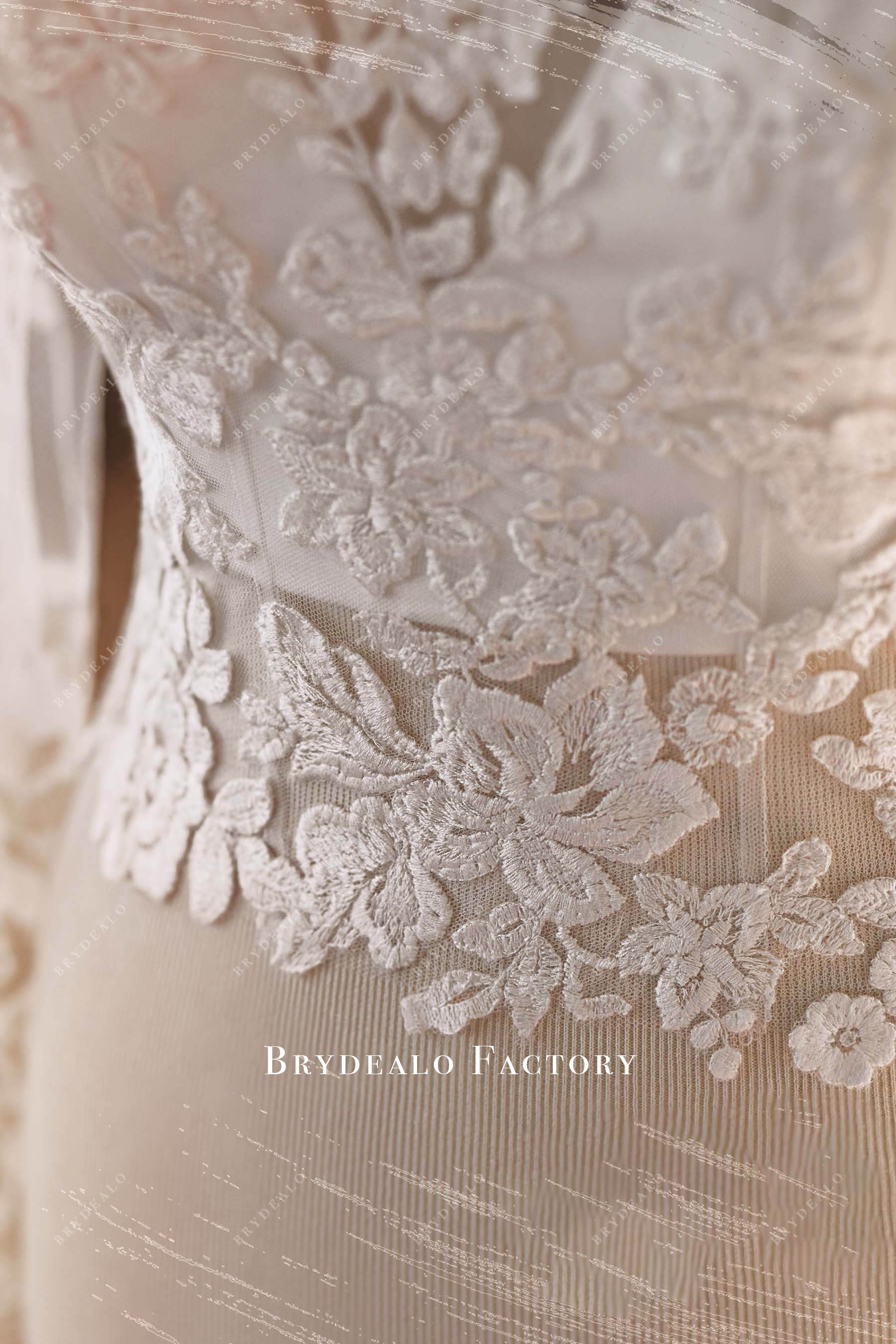 flower lace sleeved bridal top