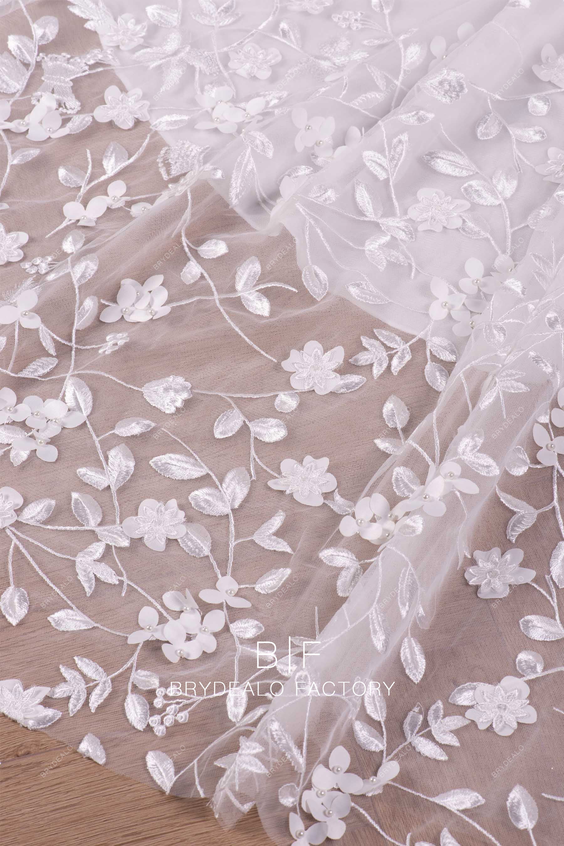 flower lace train wedding gown