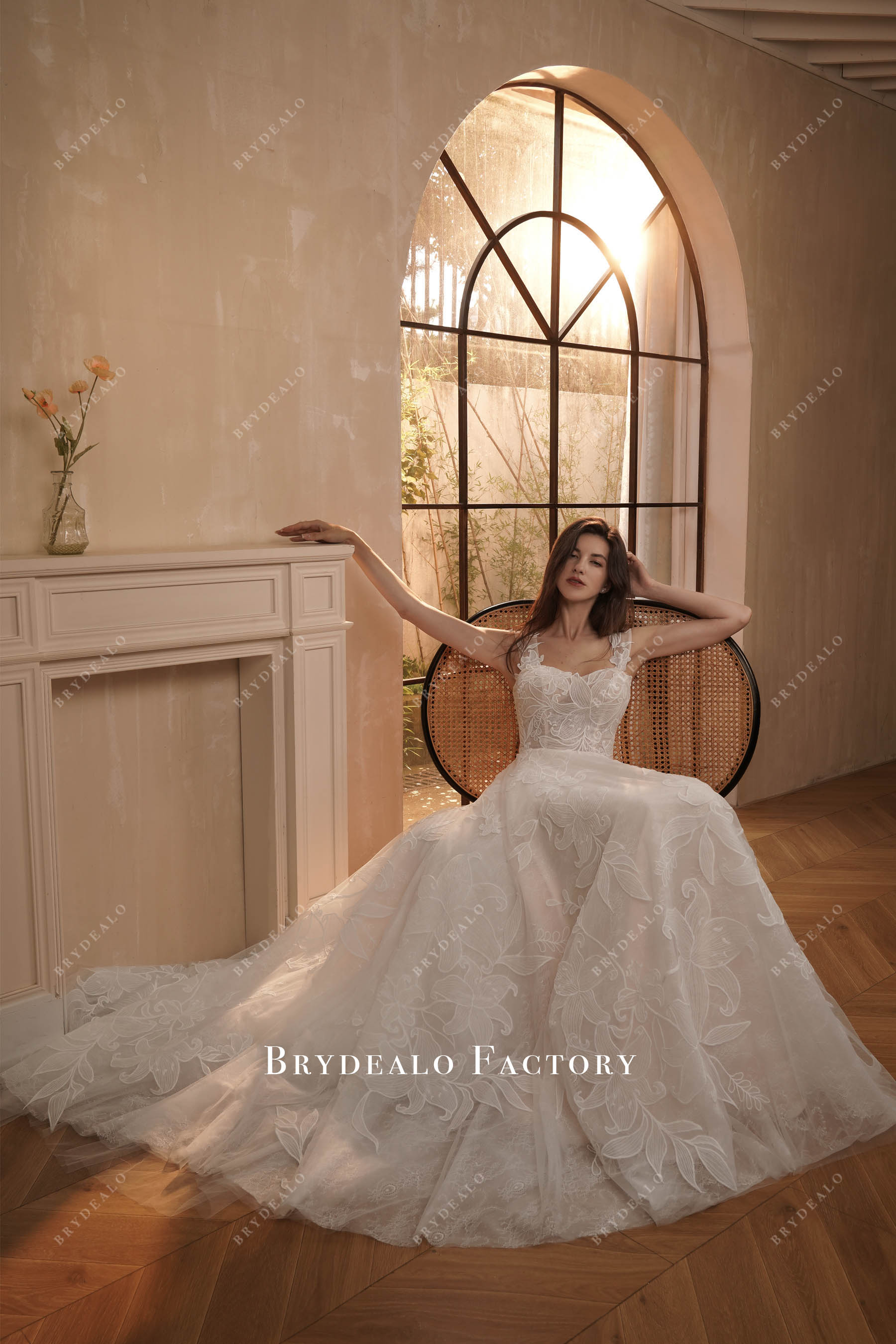 flower lace wedding dress