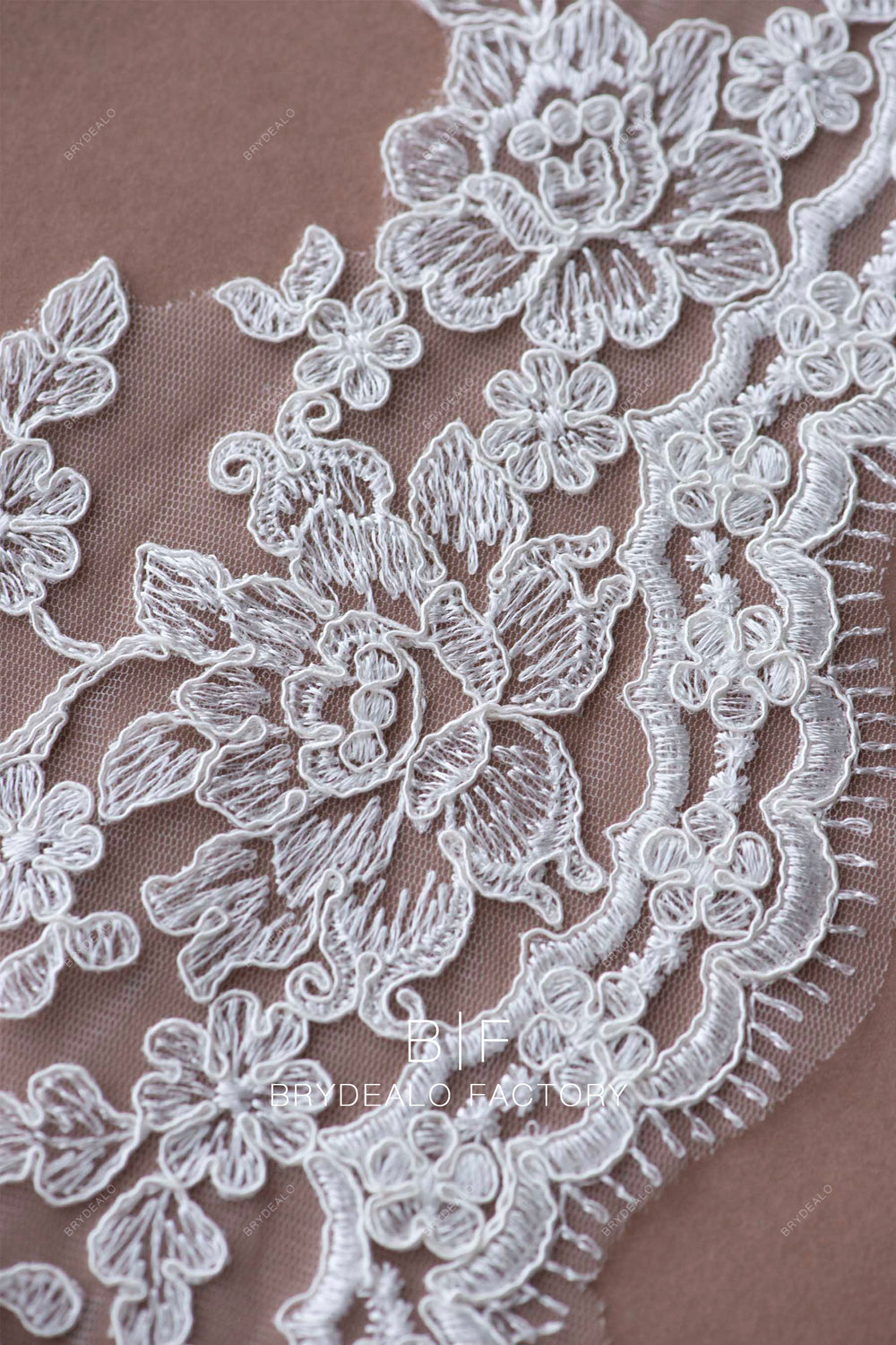 Single Border Corded Flower Lace Trim