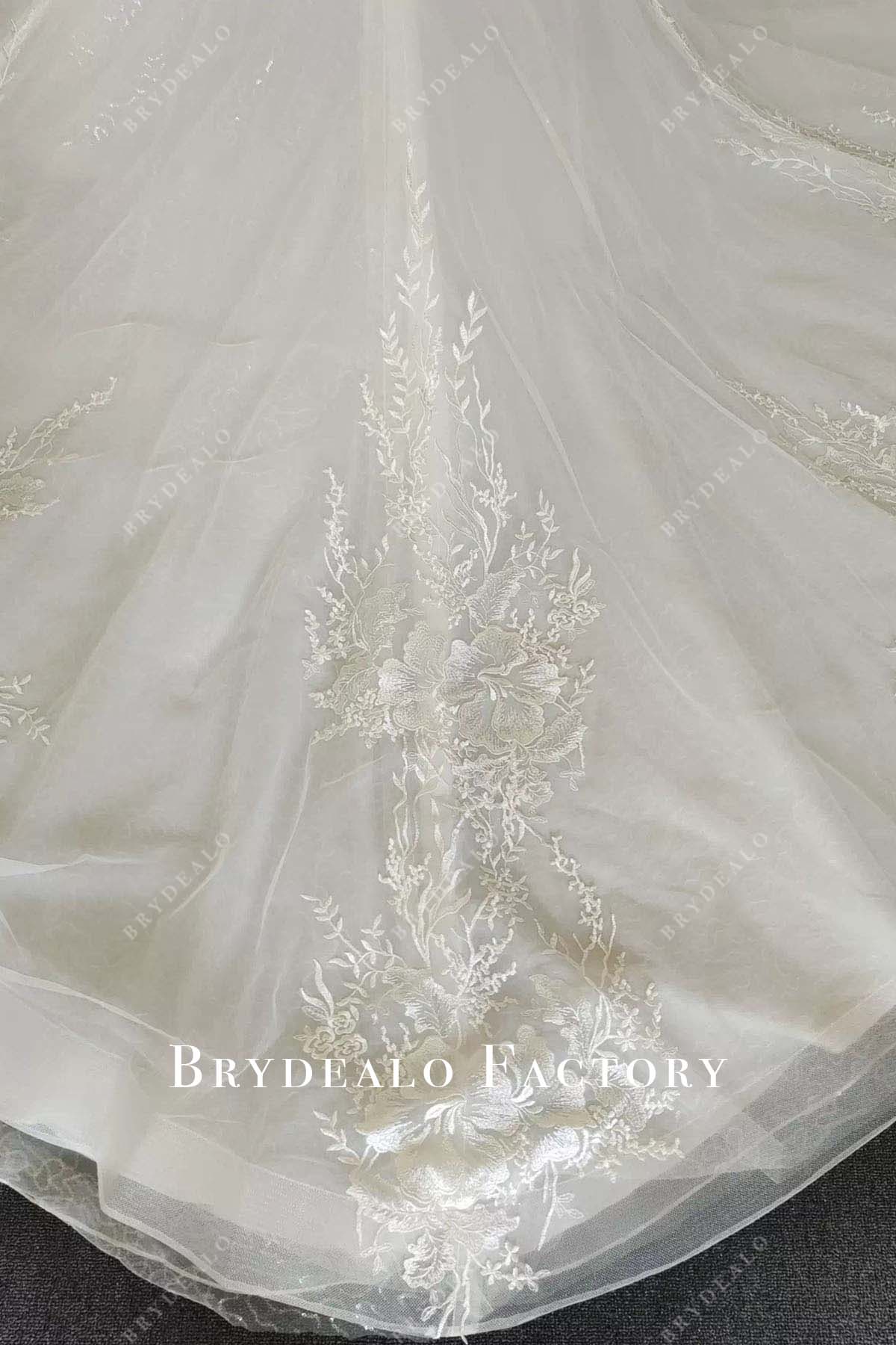 glitter embroidery mermaid wedding dress