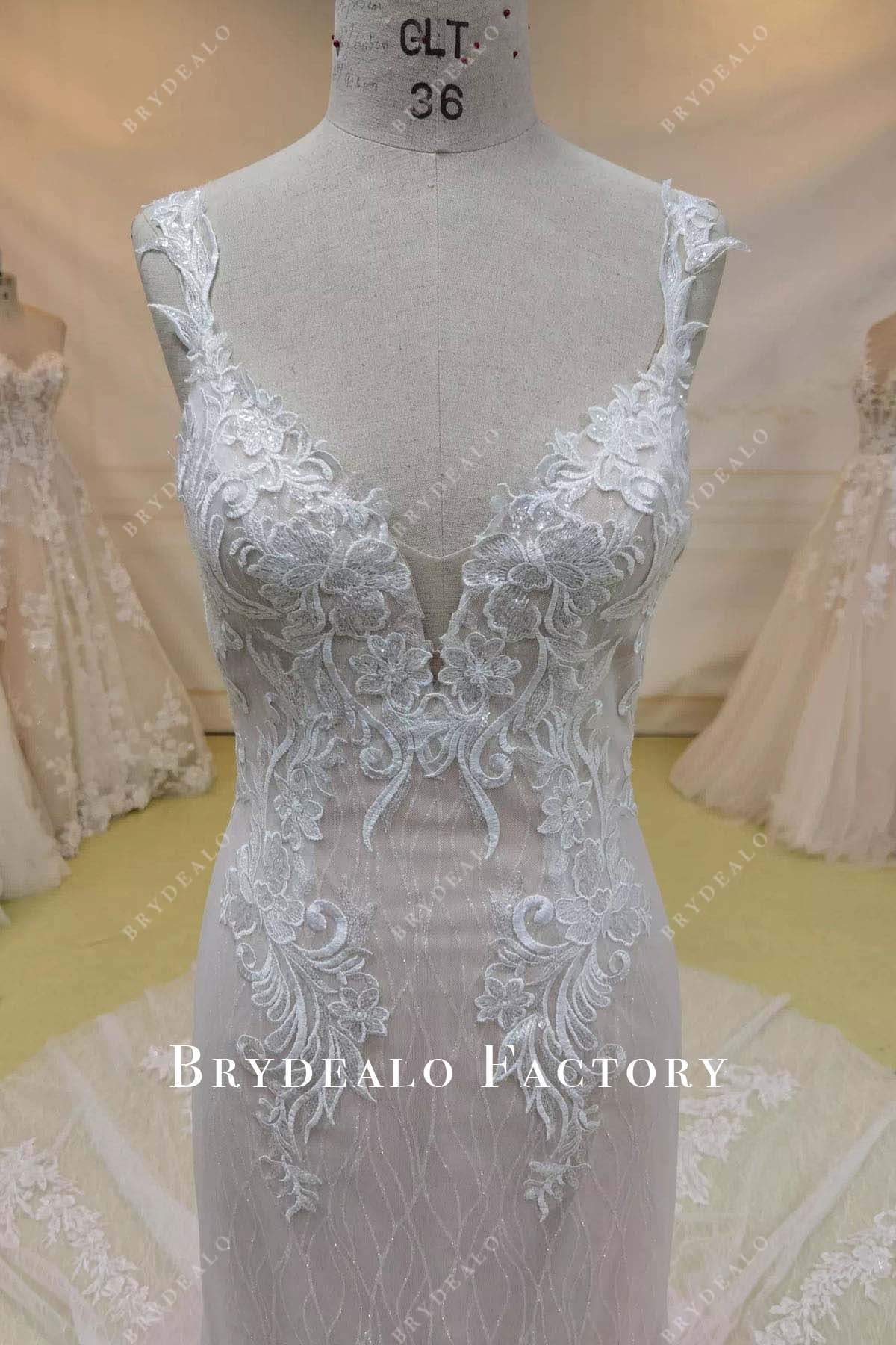 glitter lace wedding dress