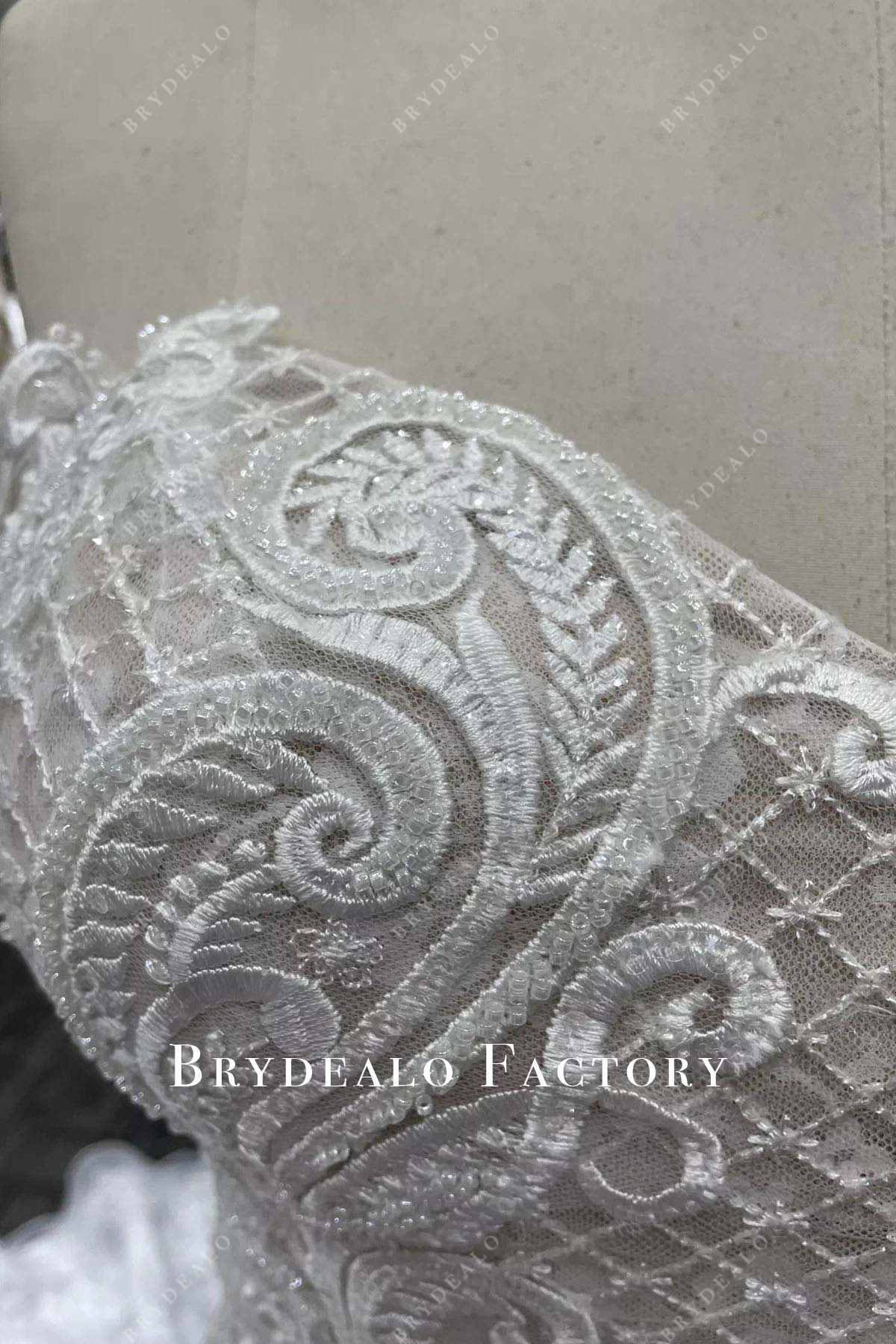 glitter lace wedding dress