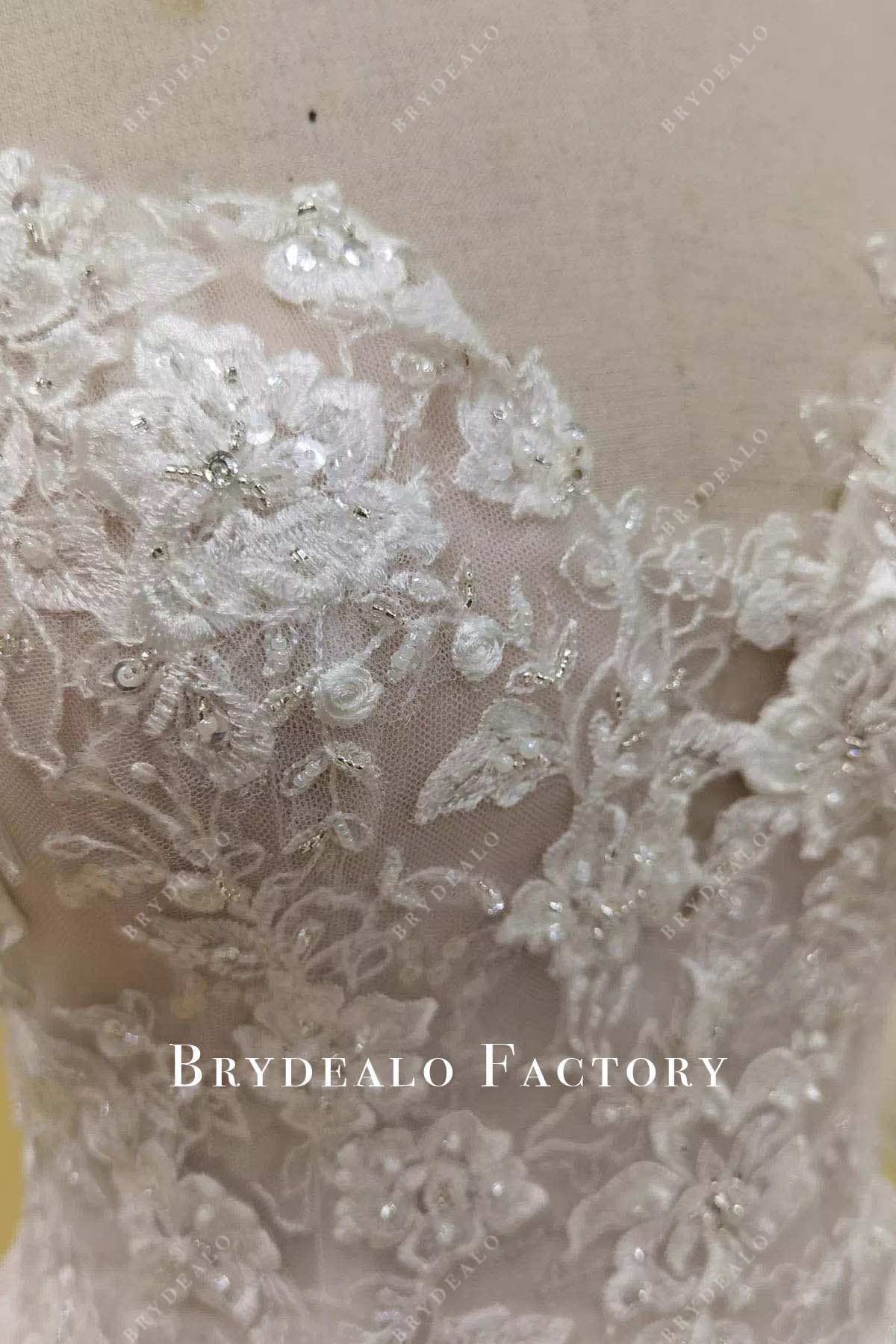 glitter lace wedding dress