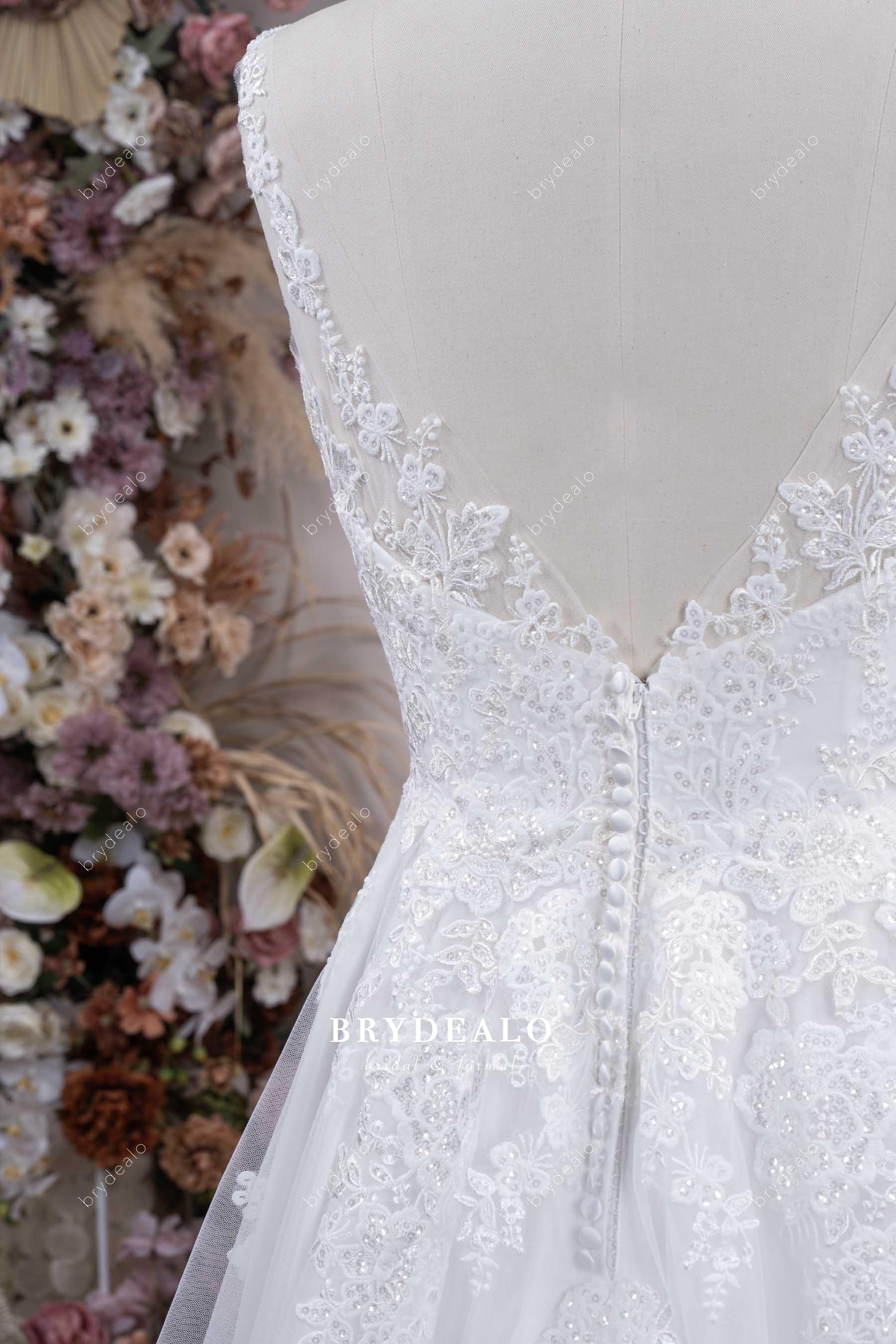 glitter lace wedding dress