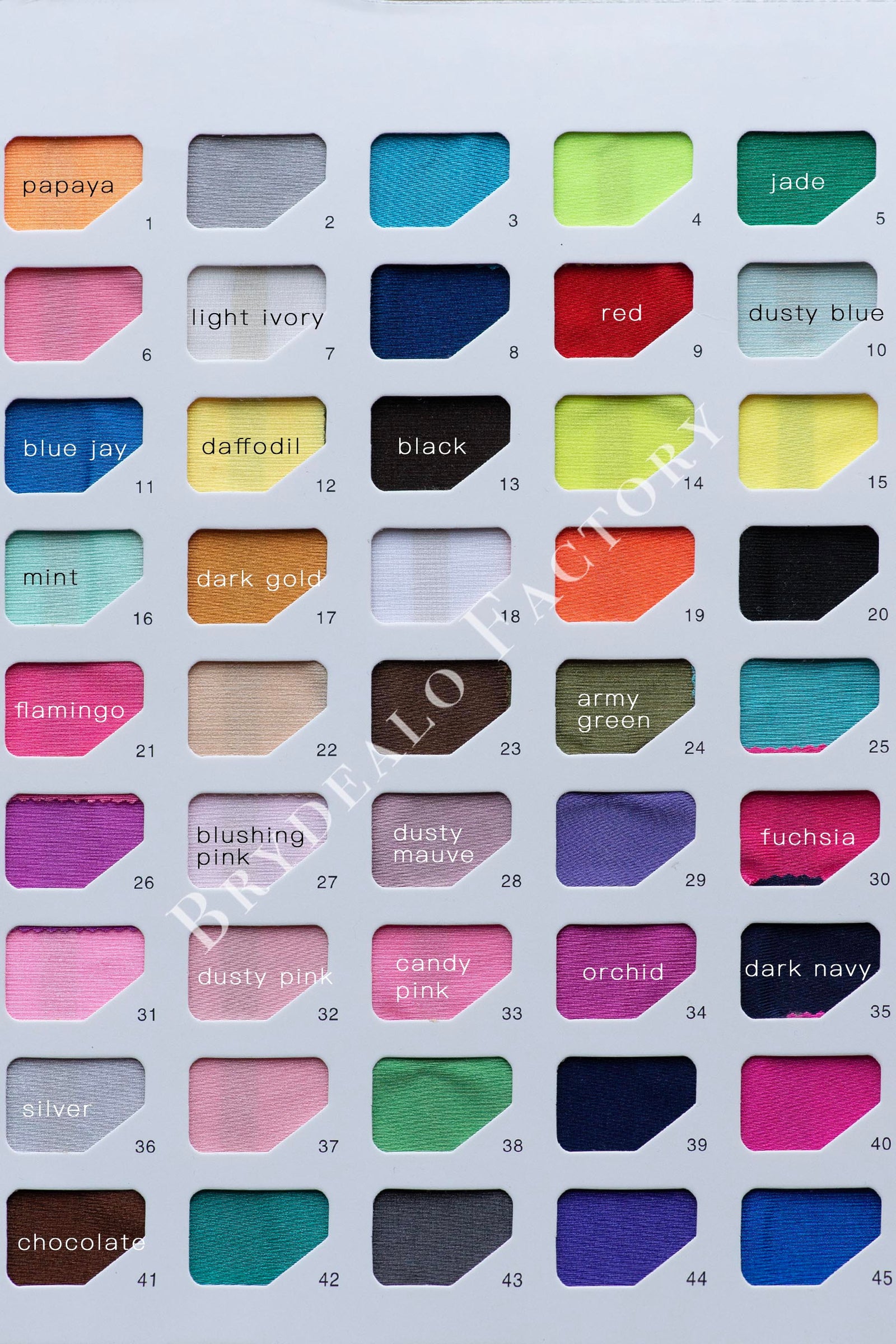 Glossy Elastic Jersey Fabric Color Chart 120+ Colors