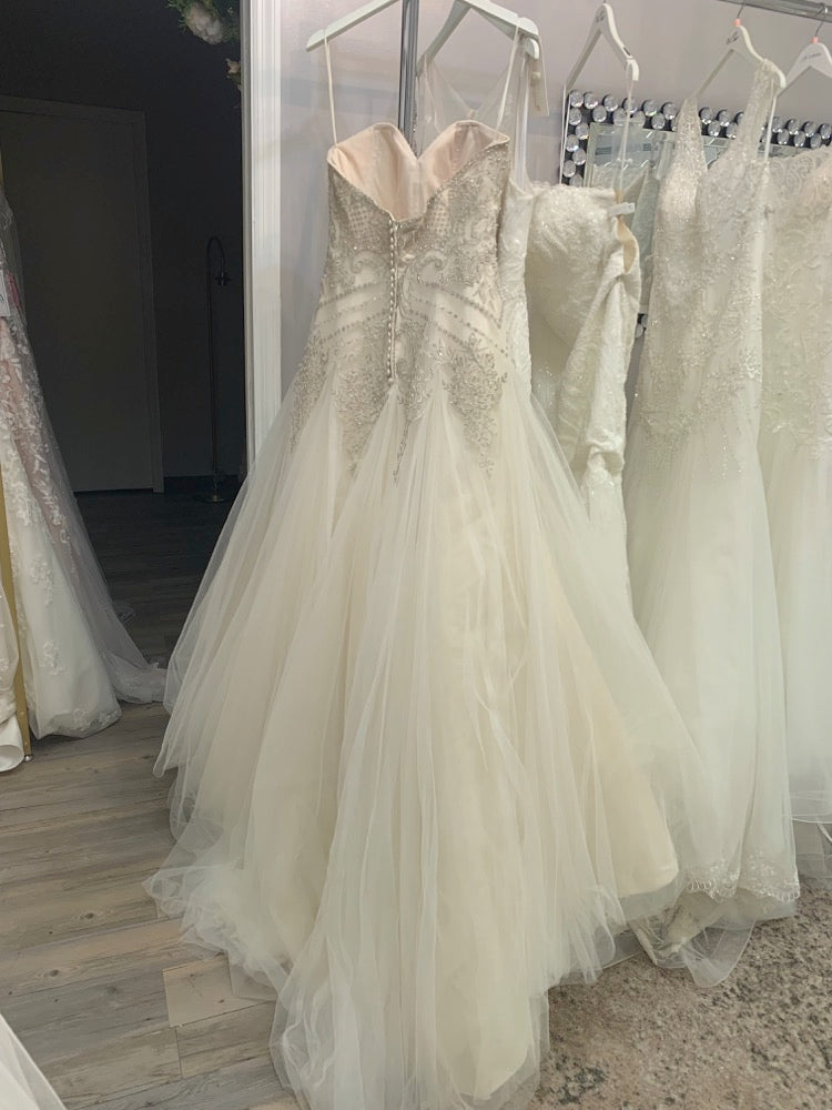 godet lace wedding dress