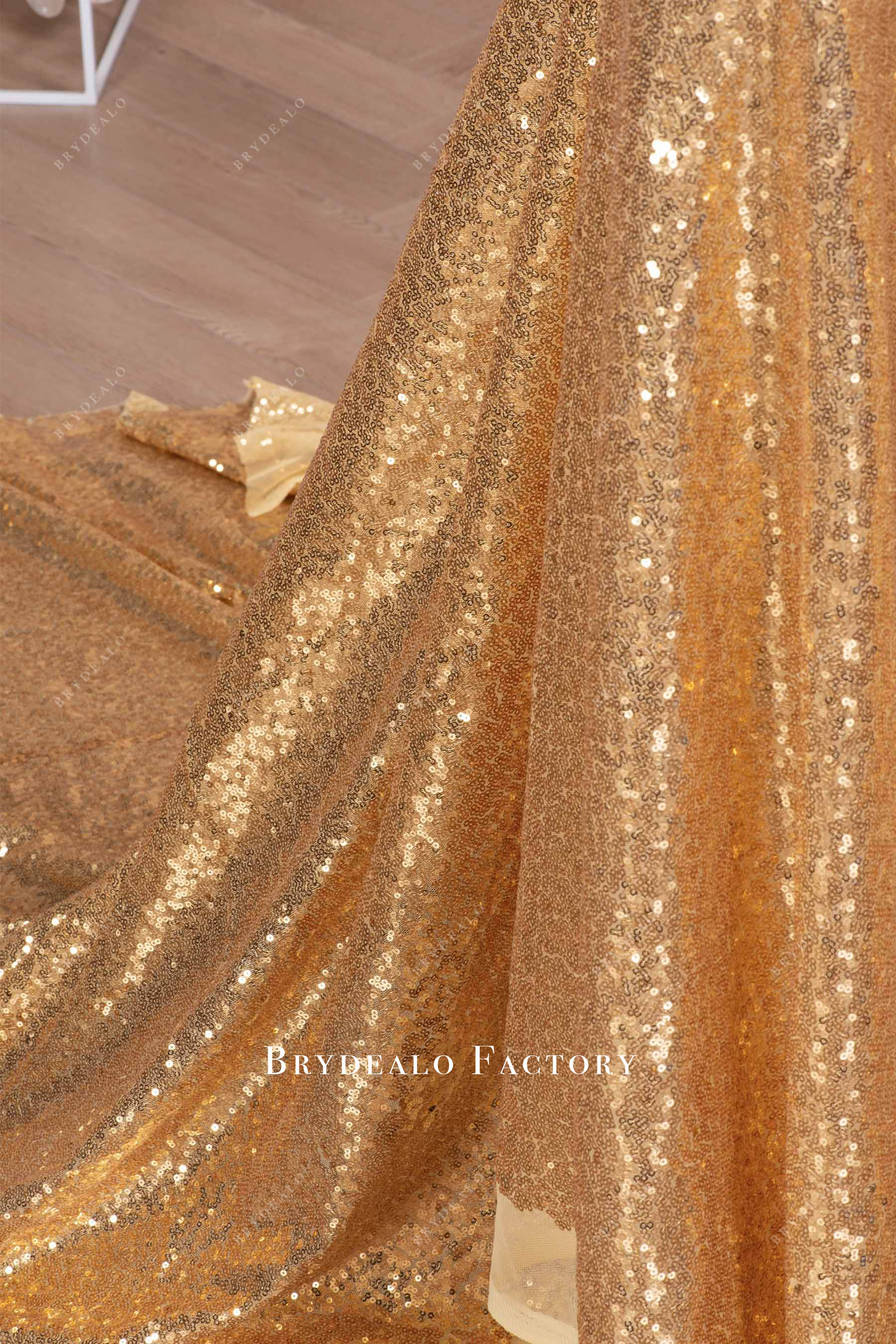 gold 3mm sequin fabric