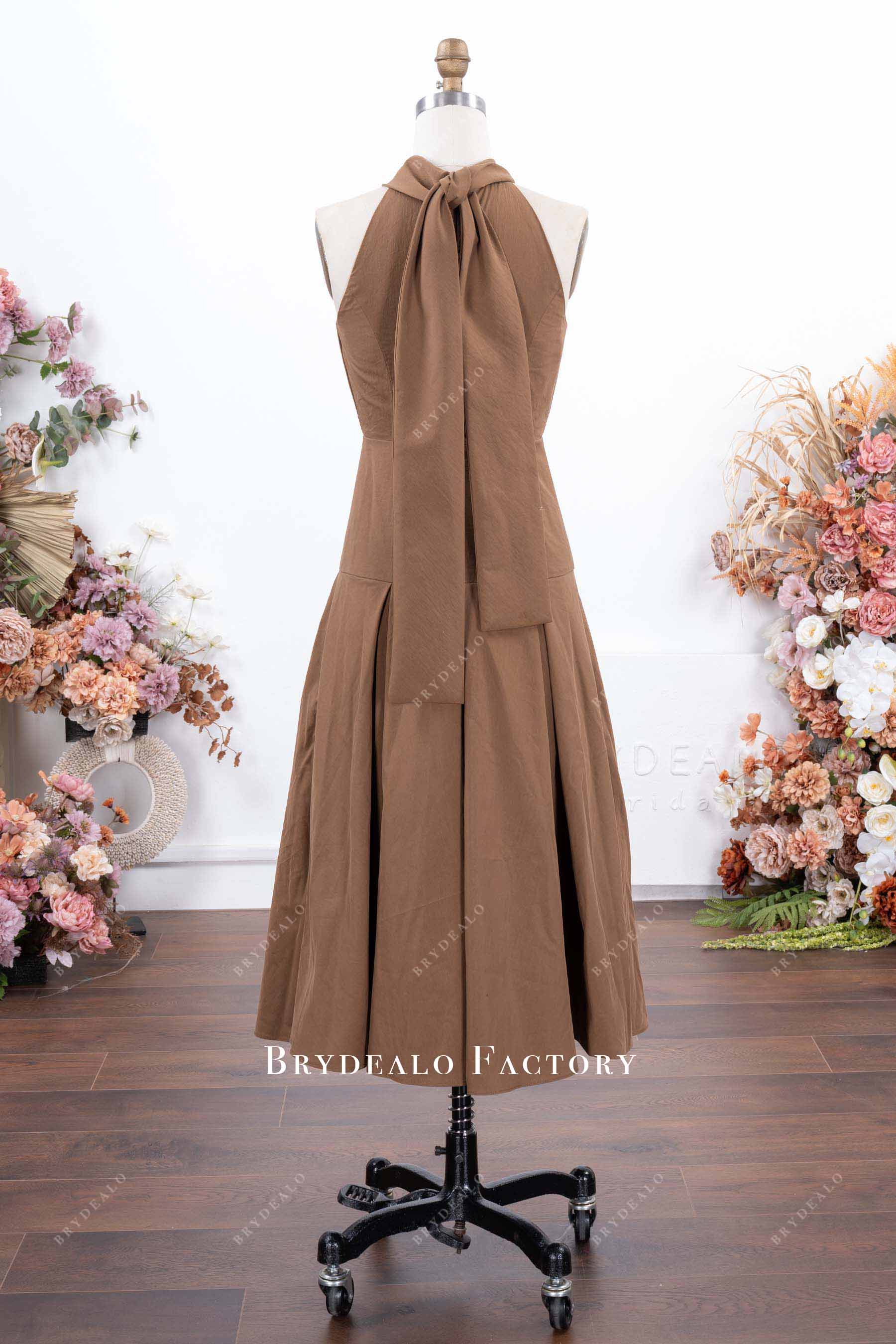 halter short bridesmaid dress