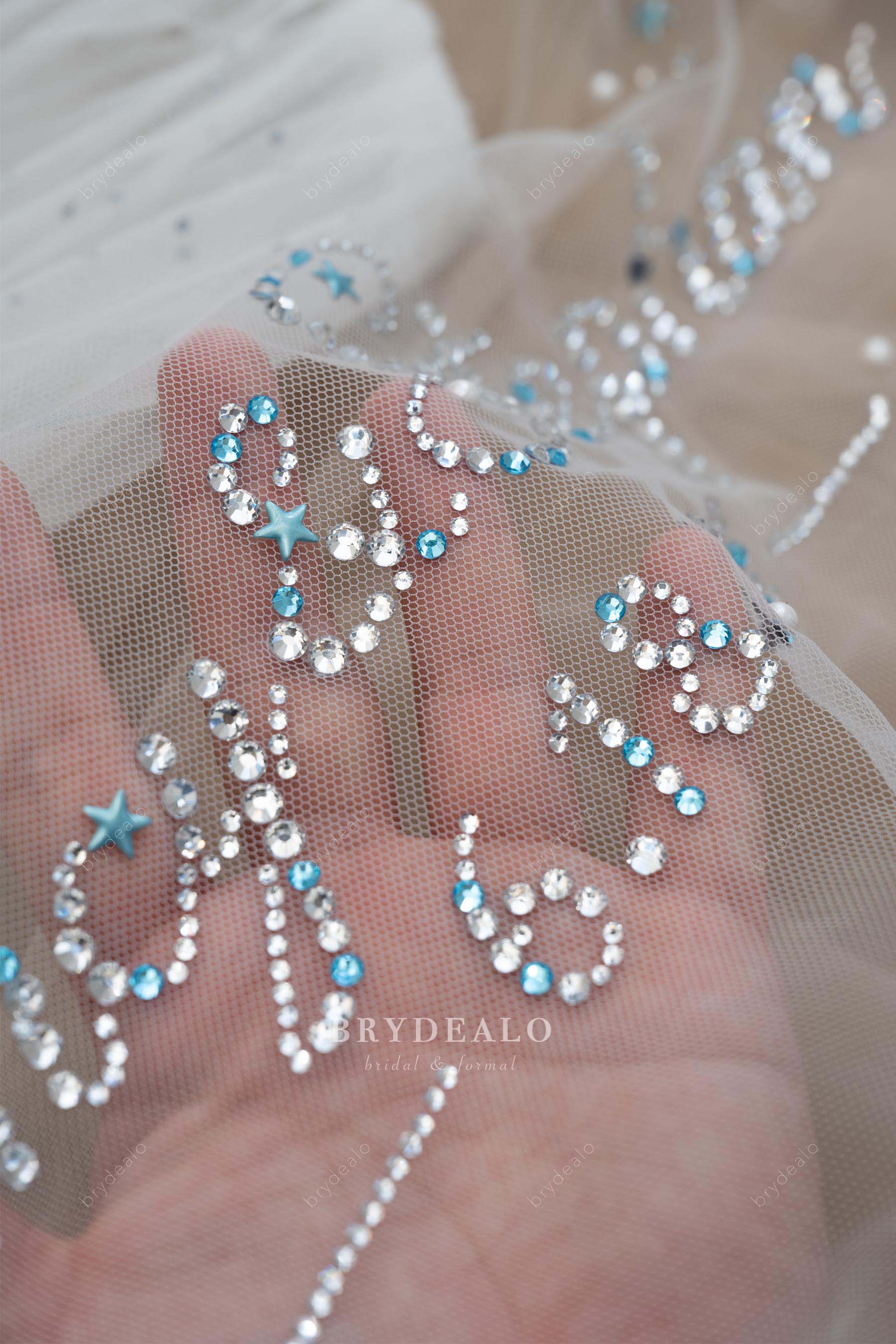 hand-made rhinestone veil