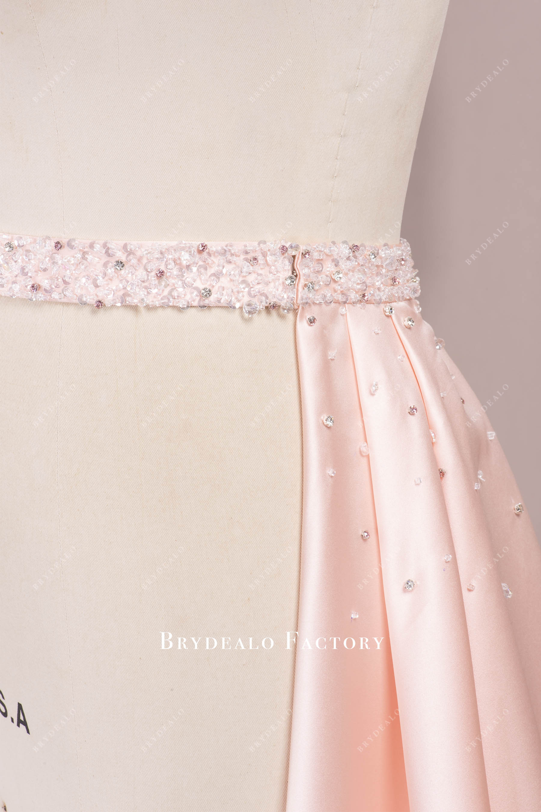 hand-sewn beading belt bridal overskirt