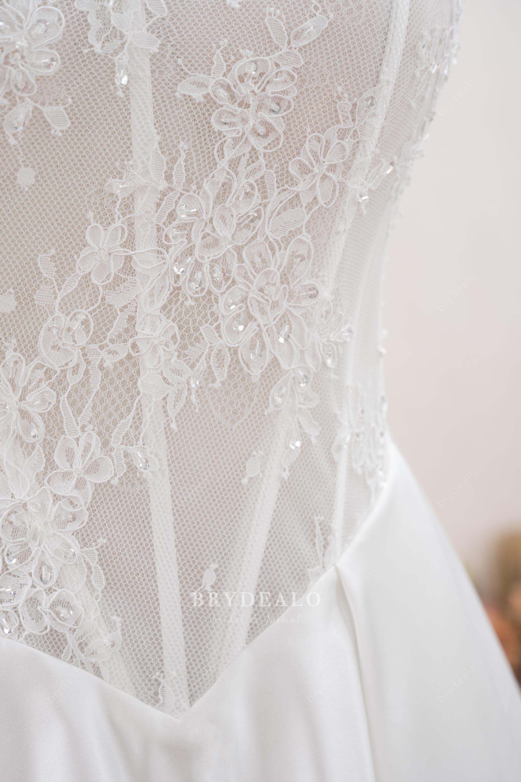 hand-sewn beading lace wedding dress
