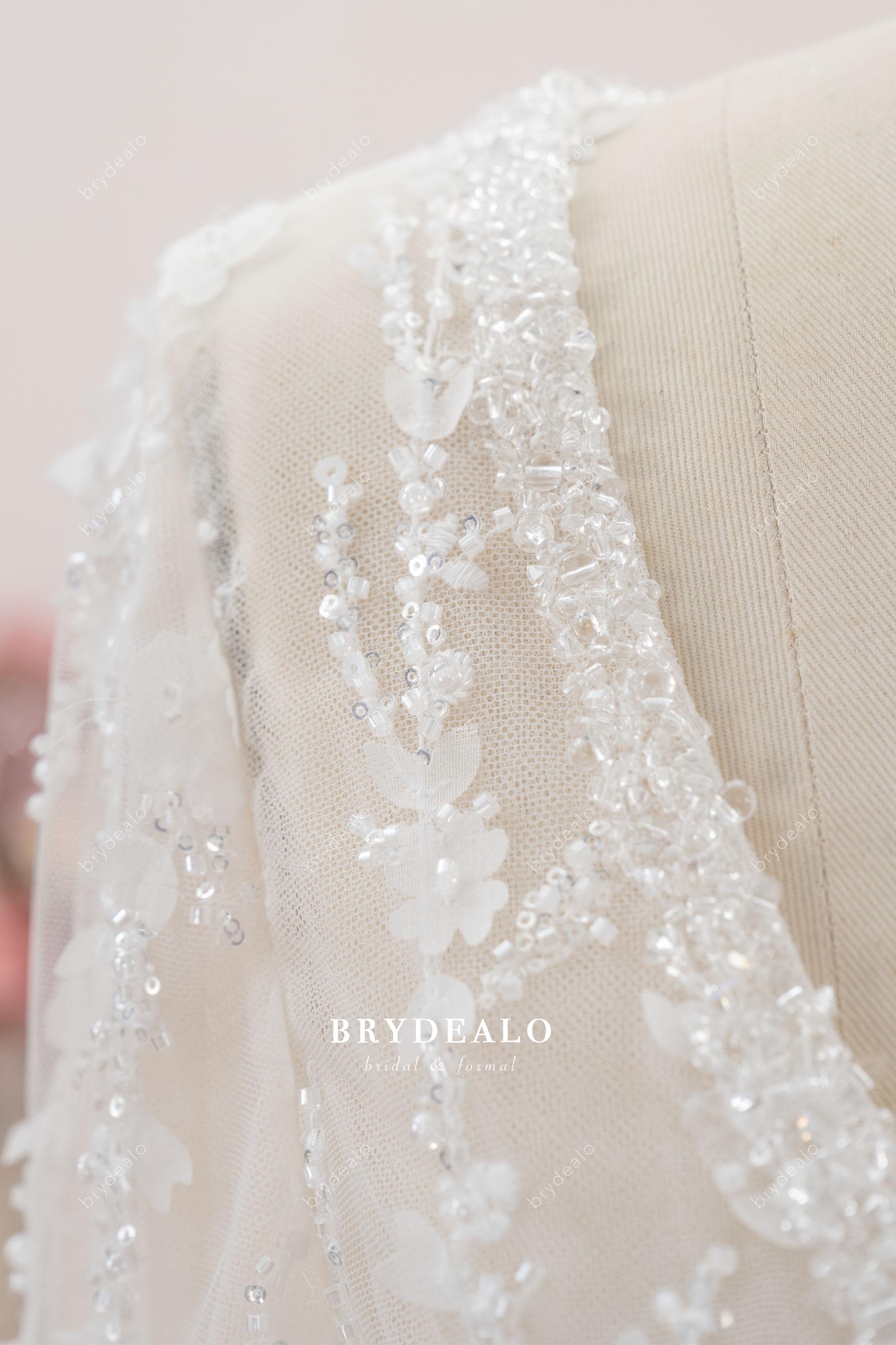 hand-sewn crystal neck wedding dress