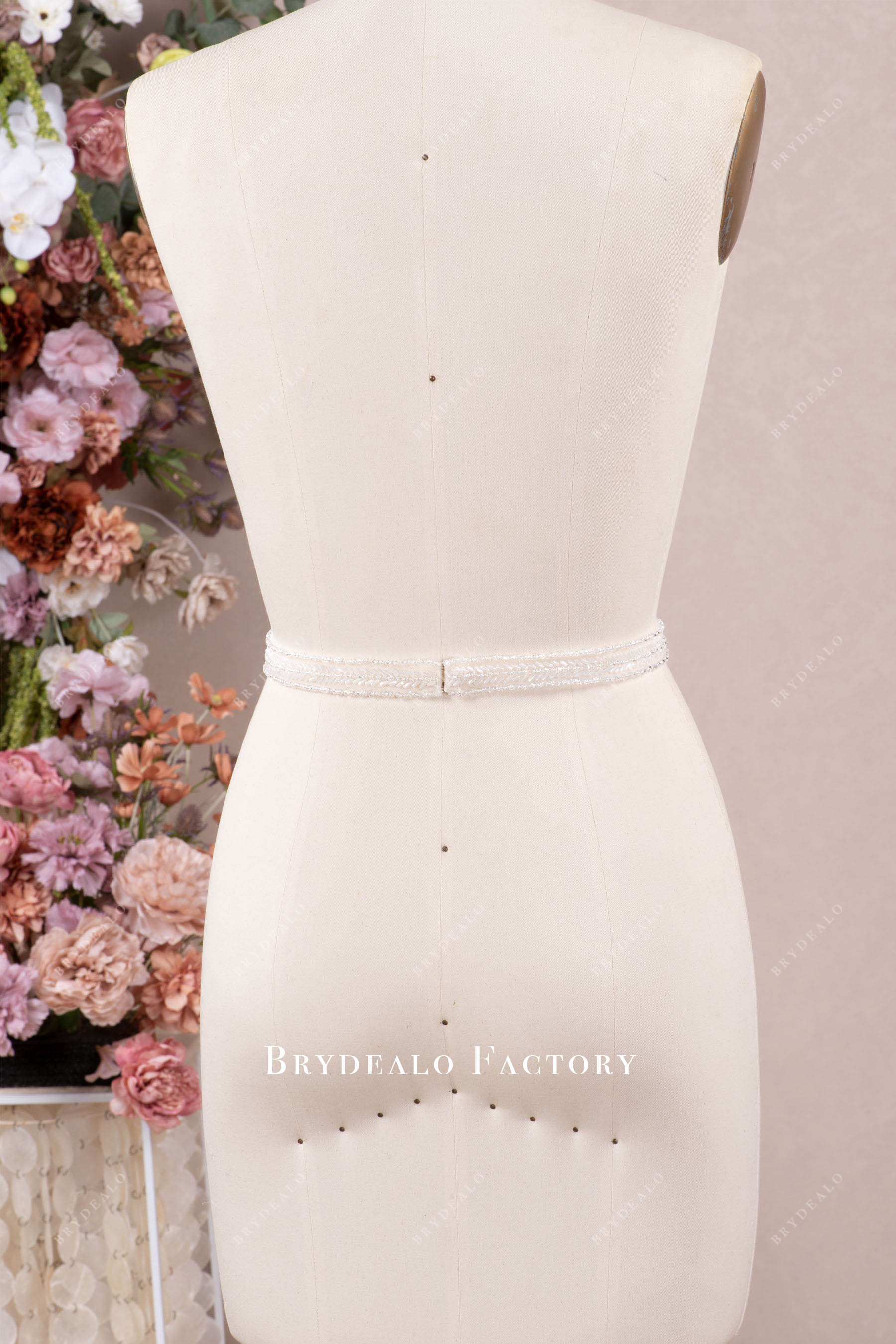 hand-sewn crystal wedding dress belt