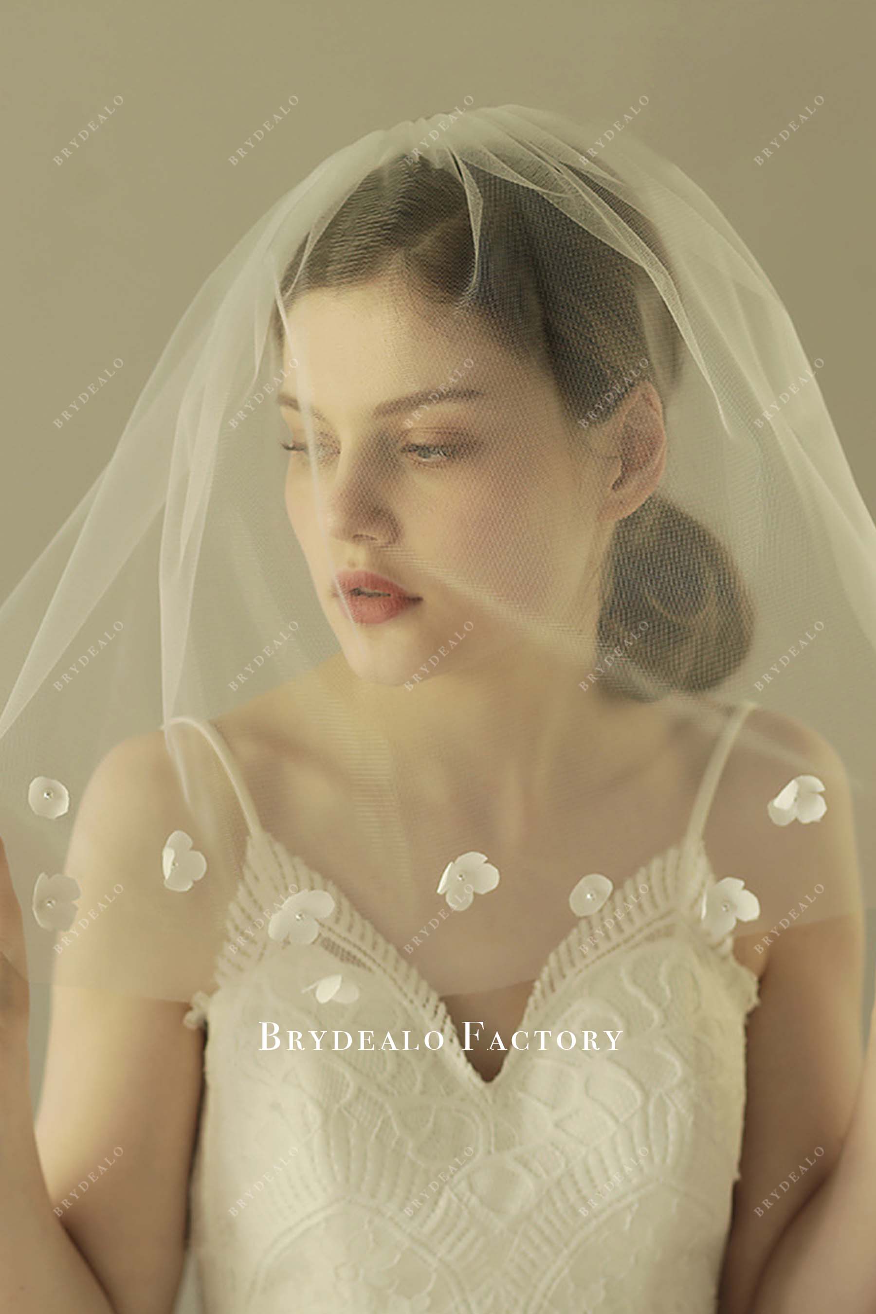 handmade floral bridal veil