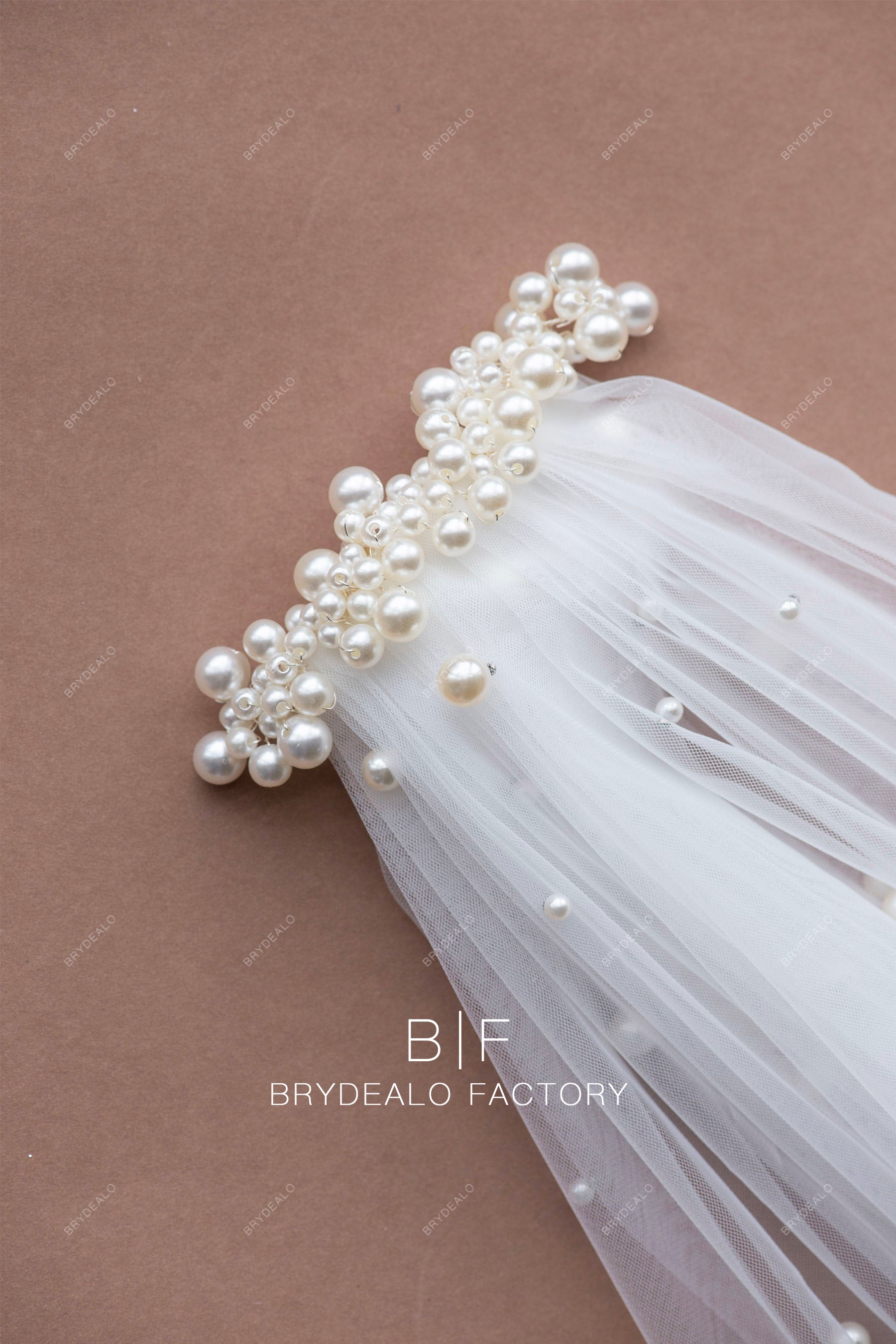 handmade pearl comb bridal veil
