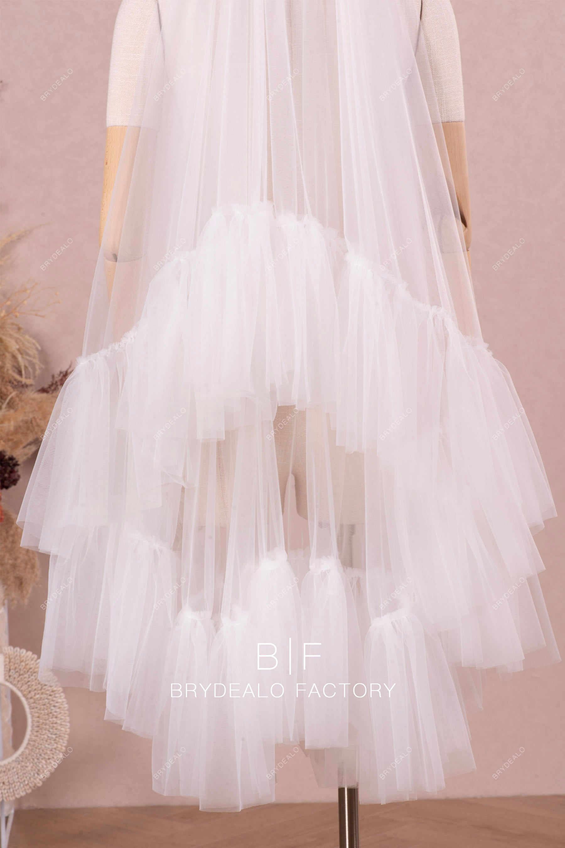 handmade ruffled veil