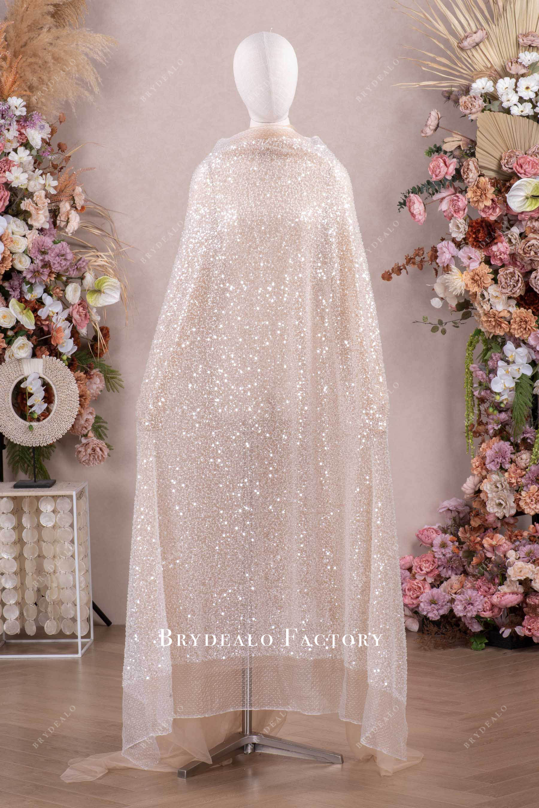 high-end clear sequin beading lace