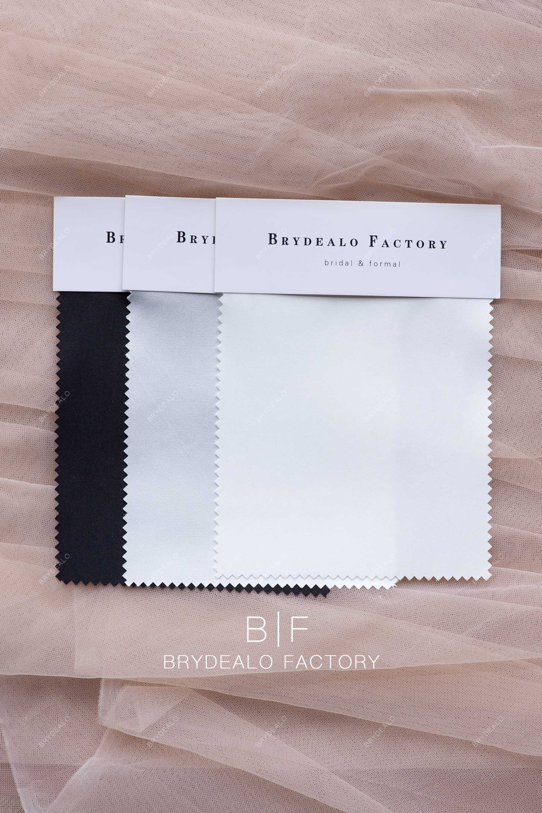 high end bridal satin fabric swatches