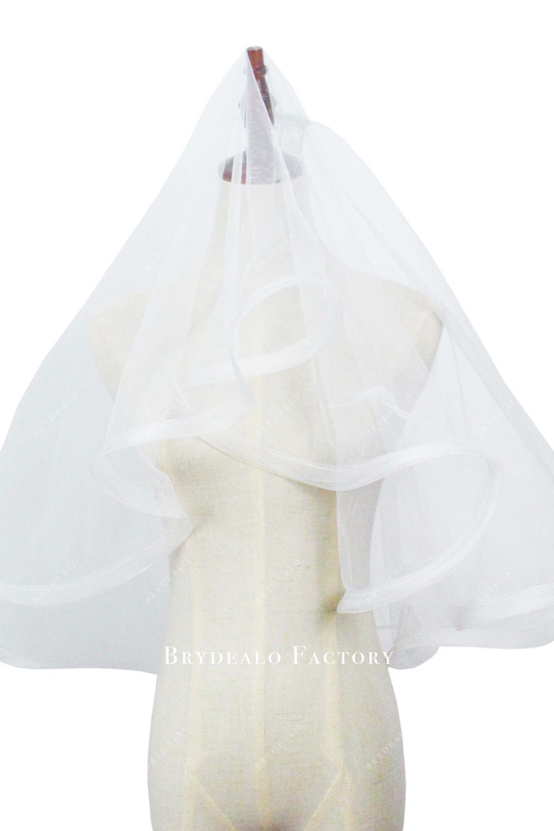 horsehair edge tulle bridal veil