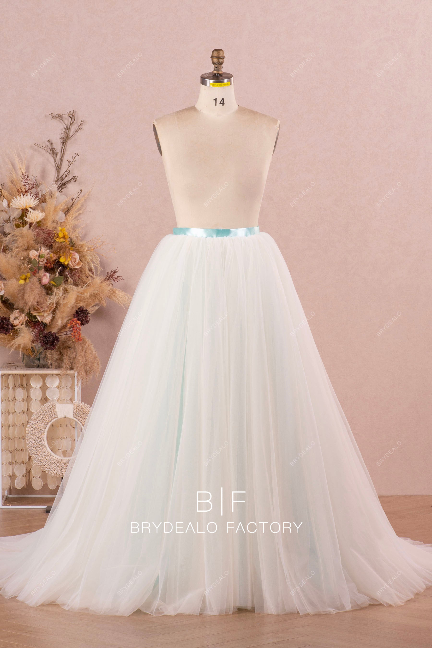 ice blue puffy bridal skirt