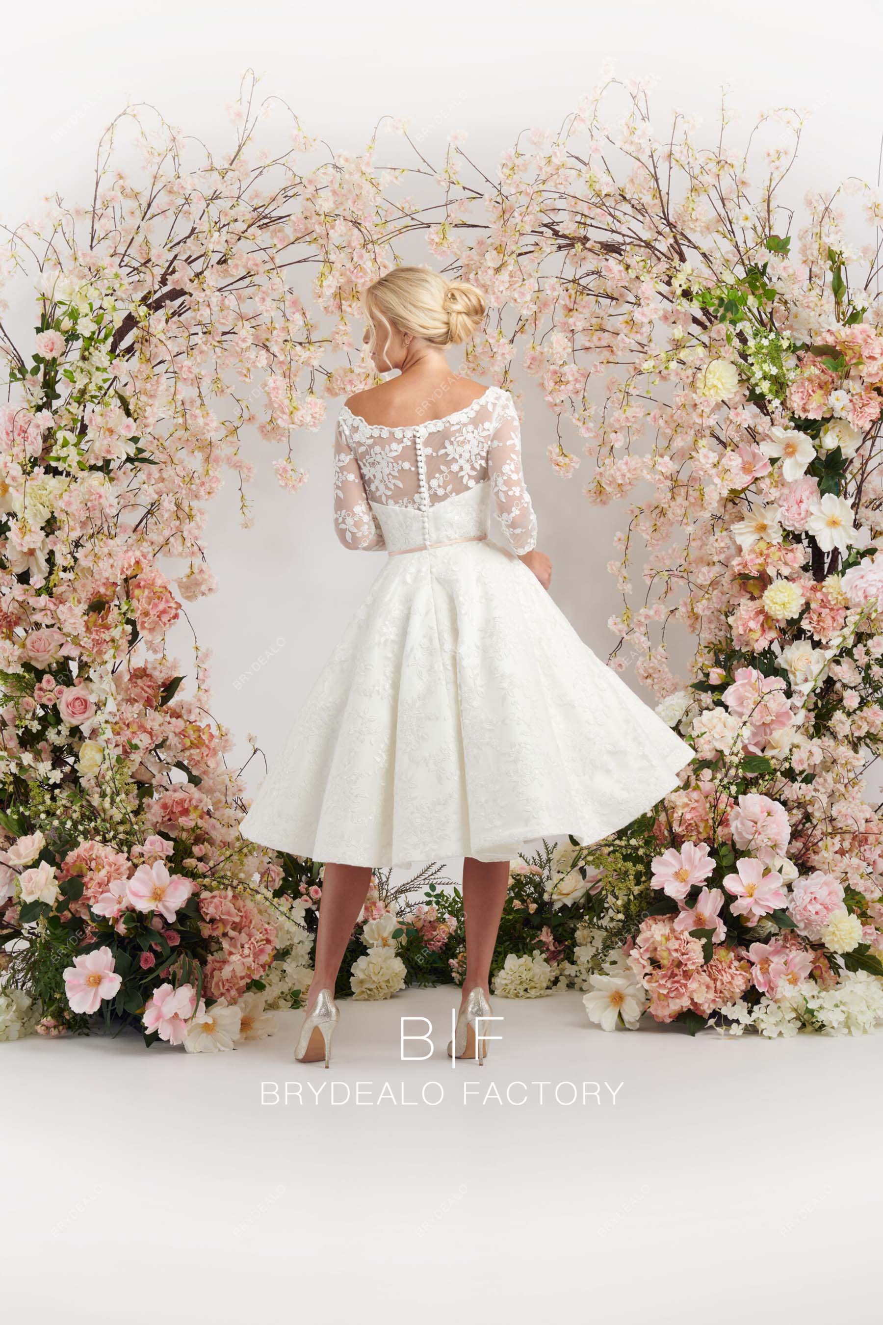 illusion back lace custom bridal dress