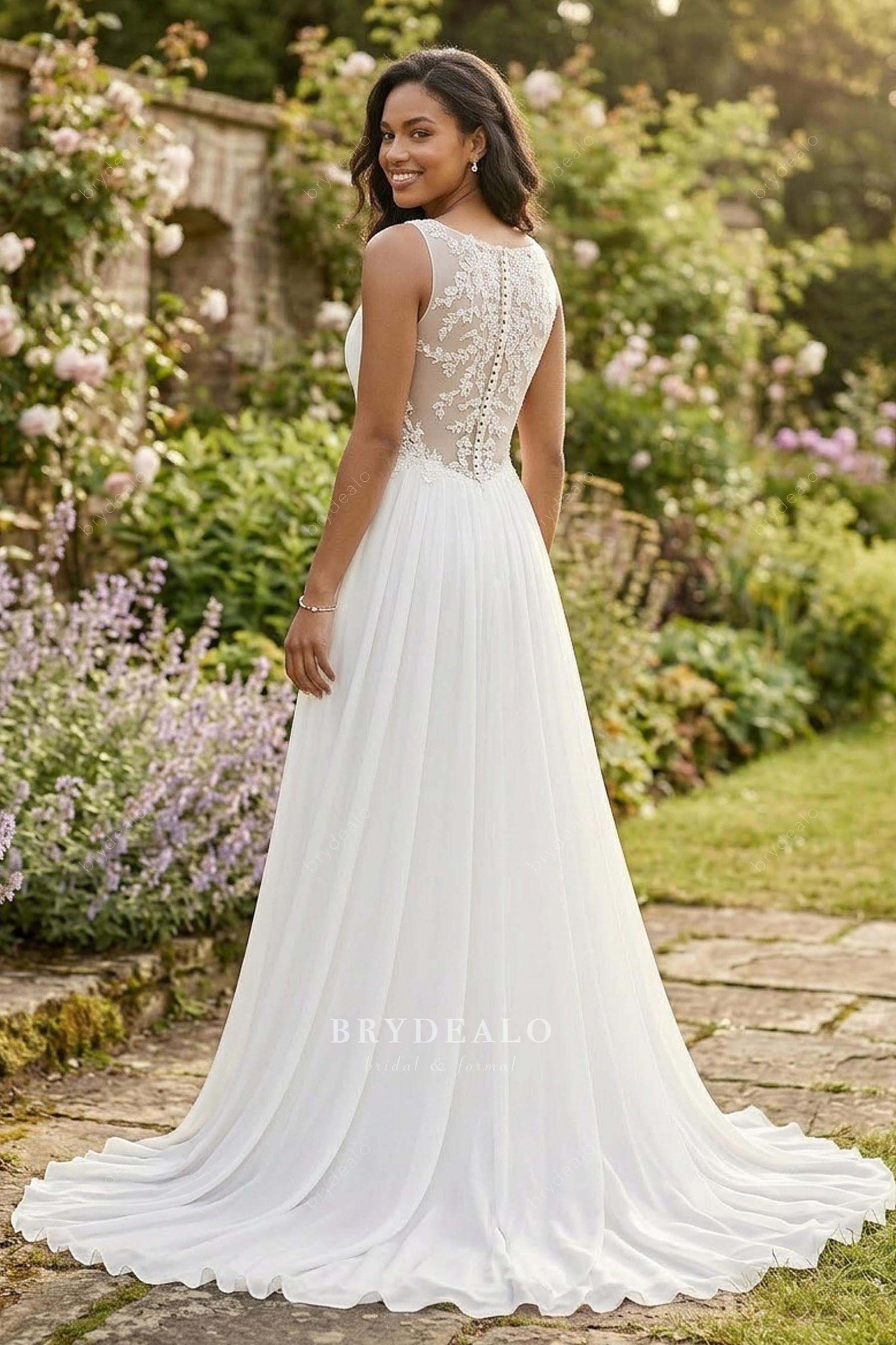 Straps Plunging Pleated Chiffon Long Train Wedding Dress Straps Plunging Pleated Chiffon Long Train Wedding Dress
