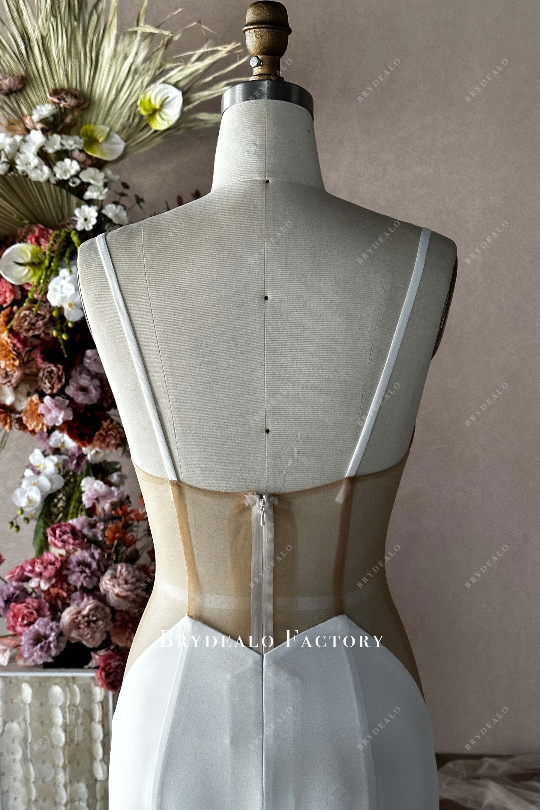 illusion back wedding gown
