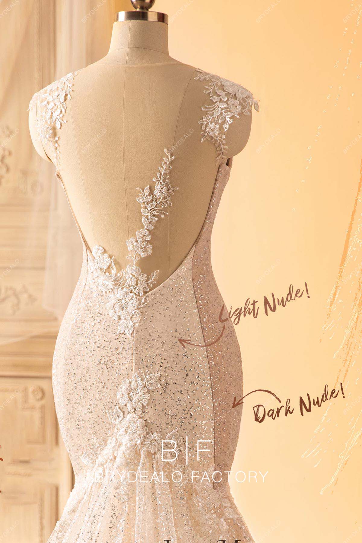 illusion back wedding dress