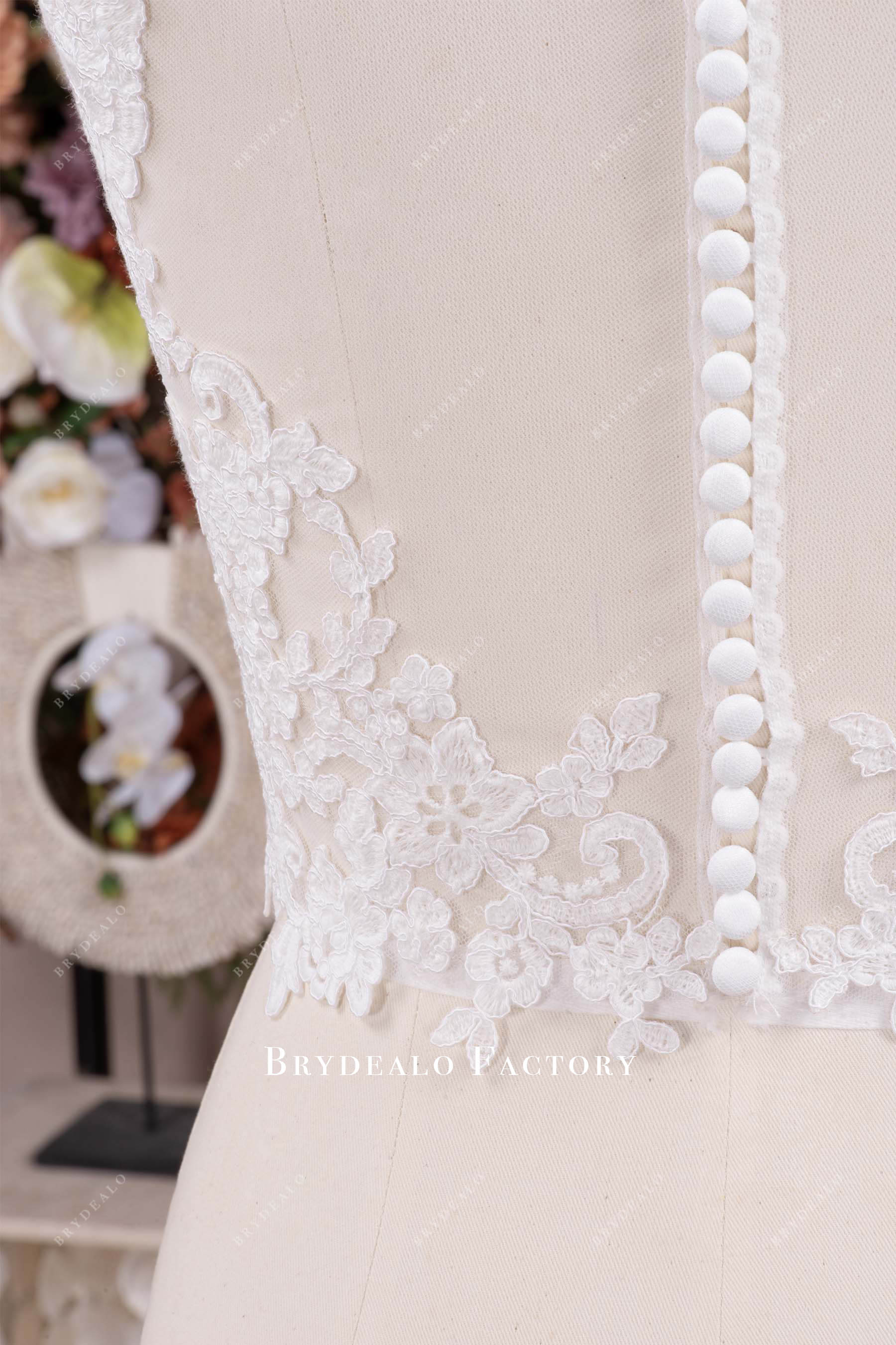 illusion buttoned back bridal top