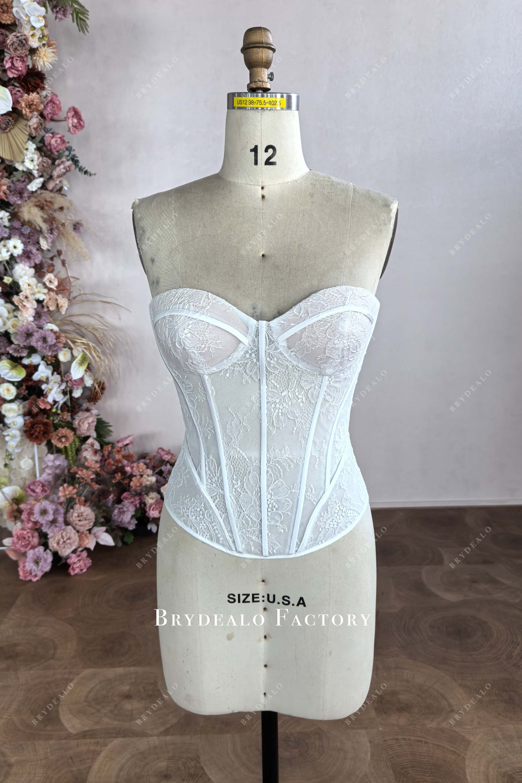 illusion lace bridal corset top