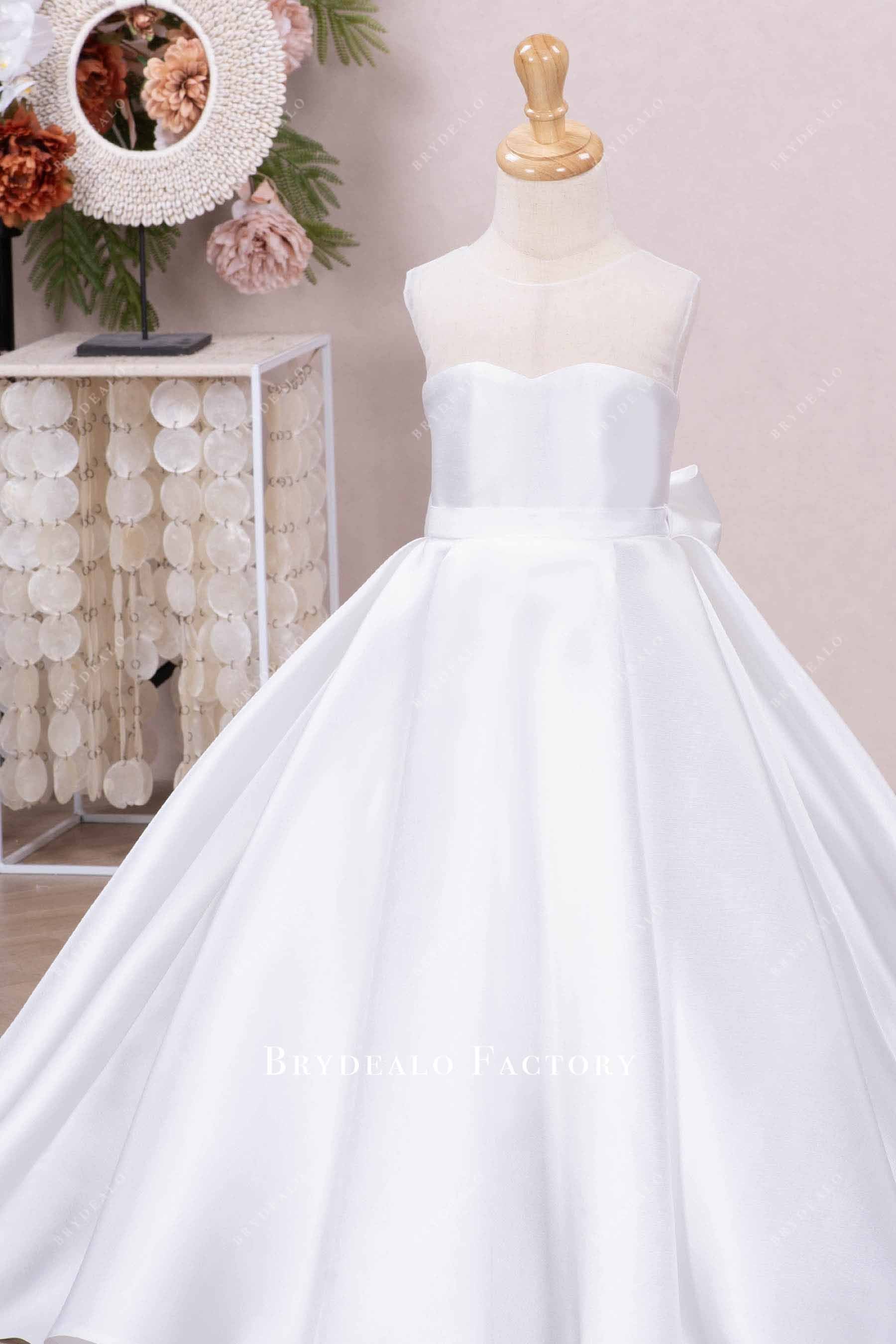 illusion neck flower girl dress