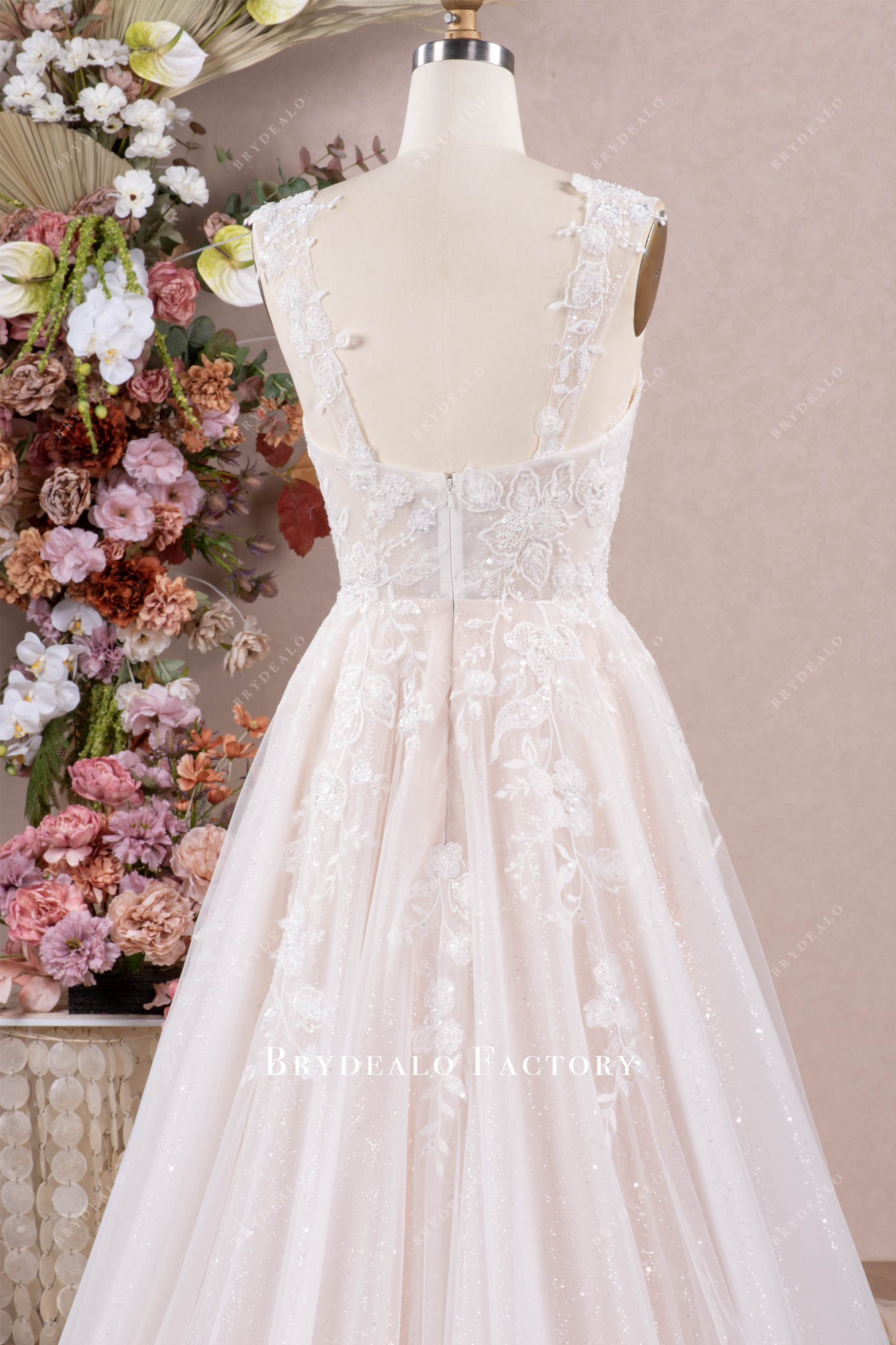 illusion zipper back wedding gown