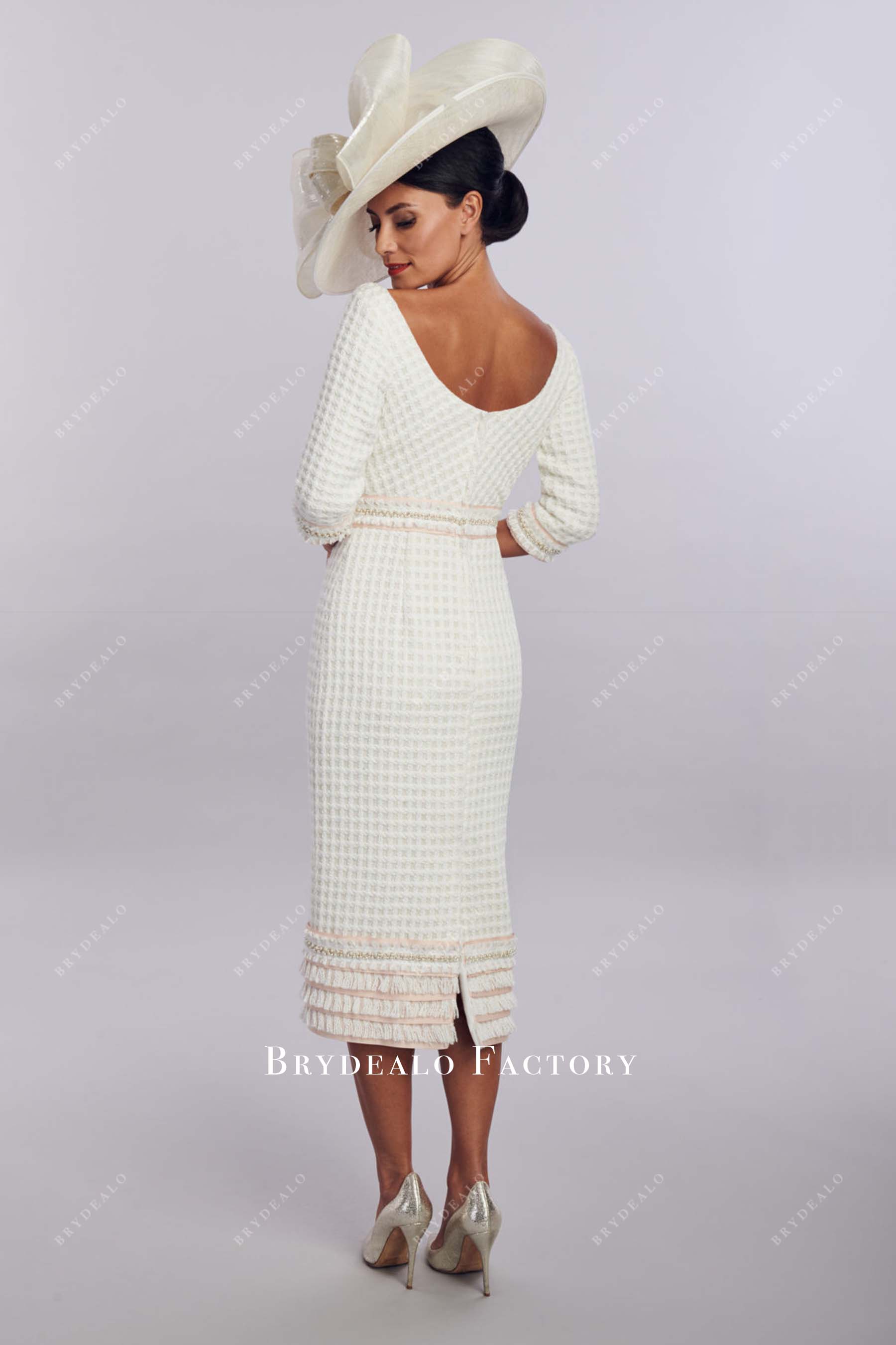 ivory pencil mother of bride dress