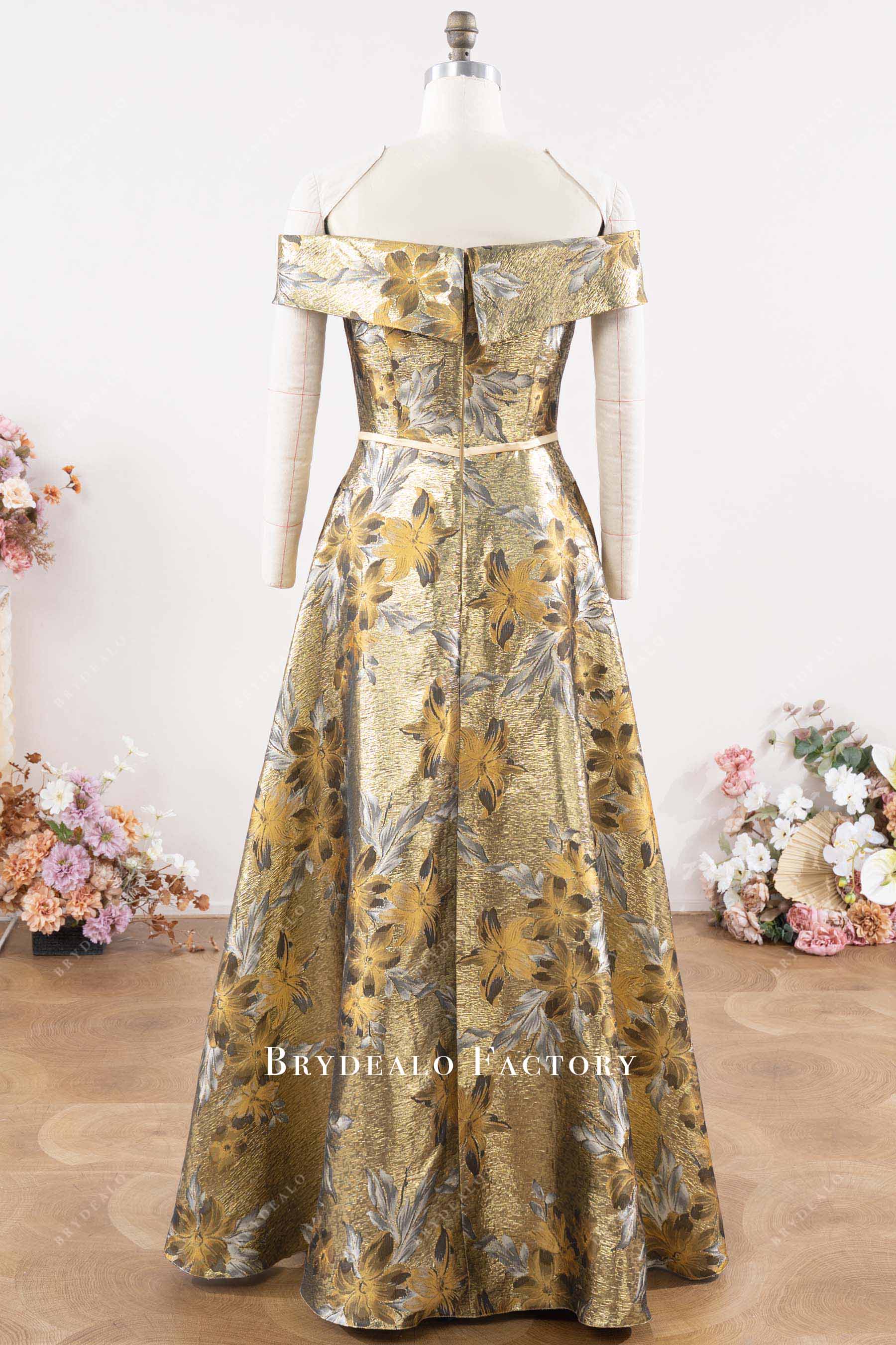 jacquard floor length mother of bride dress