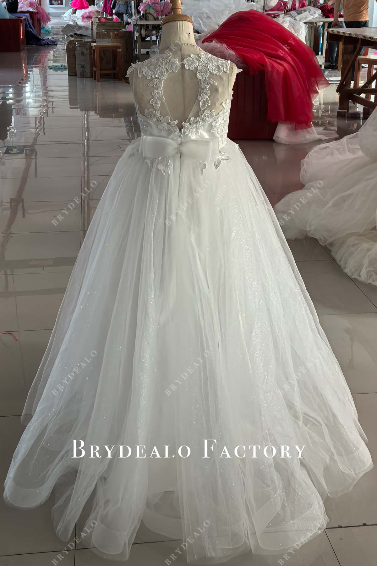 custom keyhole back flower girl dress
