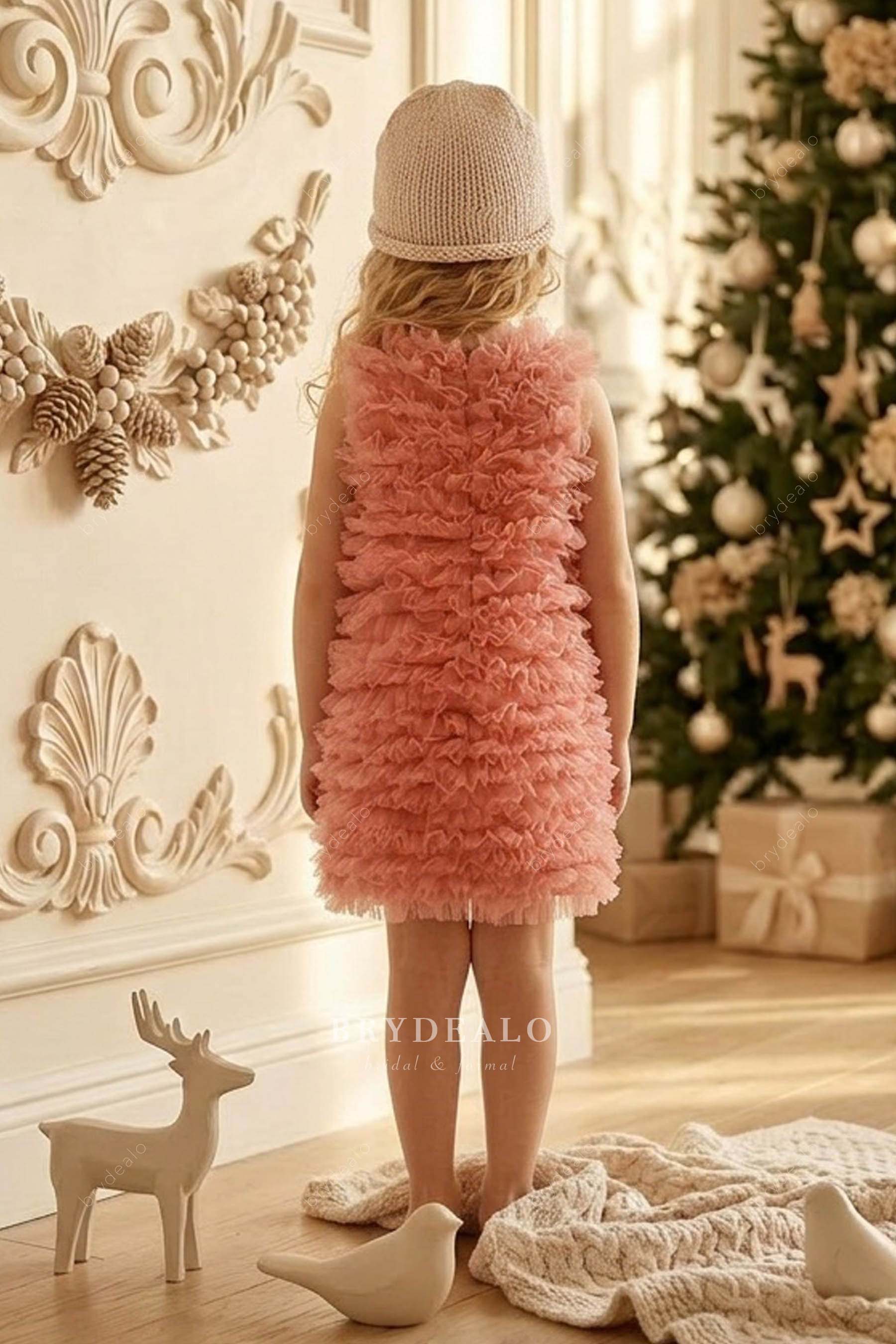 knee length pink kids dress