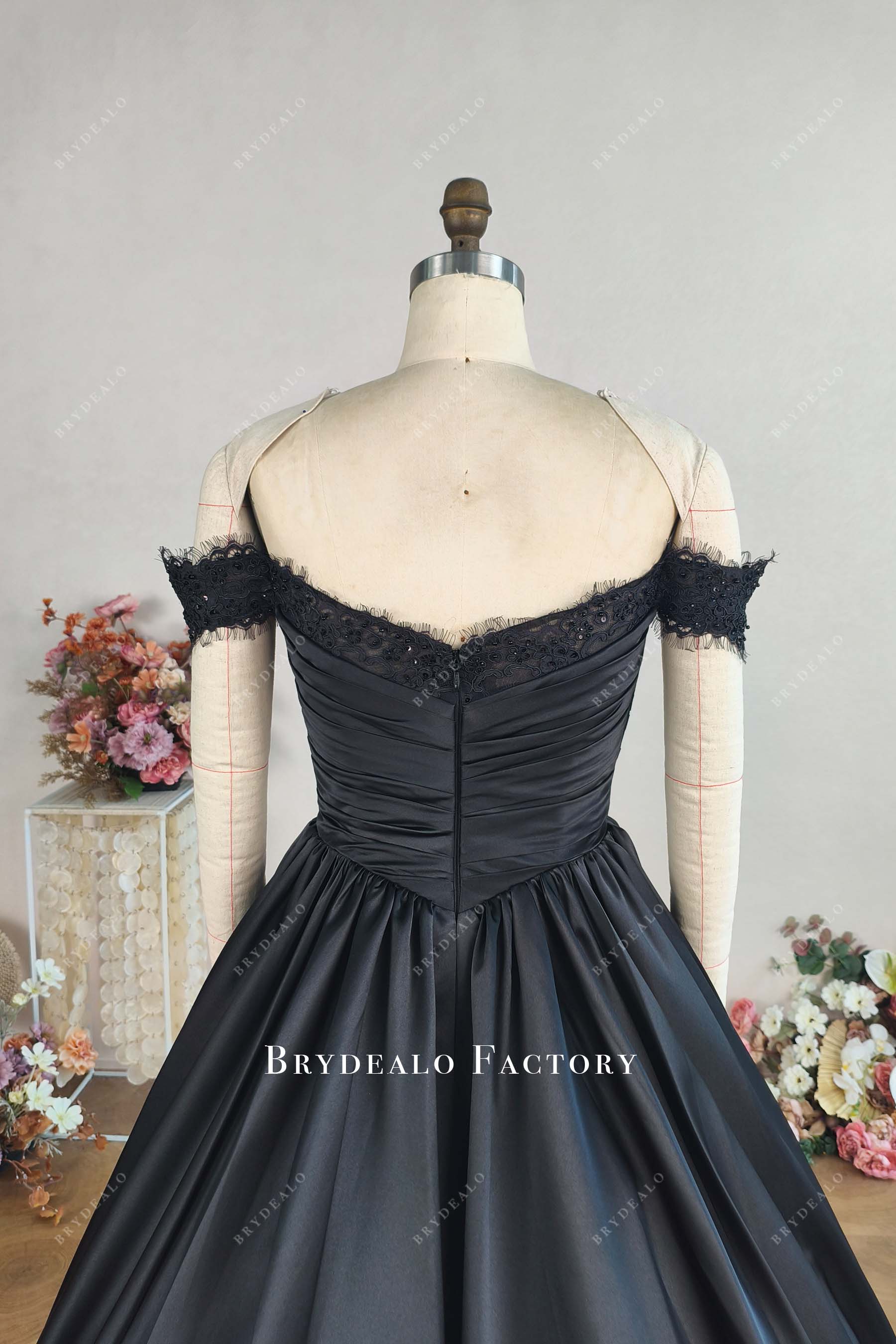 lace V-back wedding dress