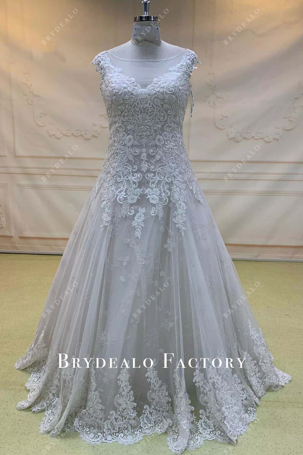 lace a line wedding dress