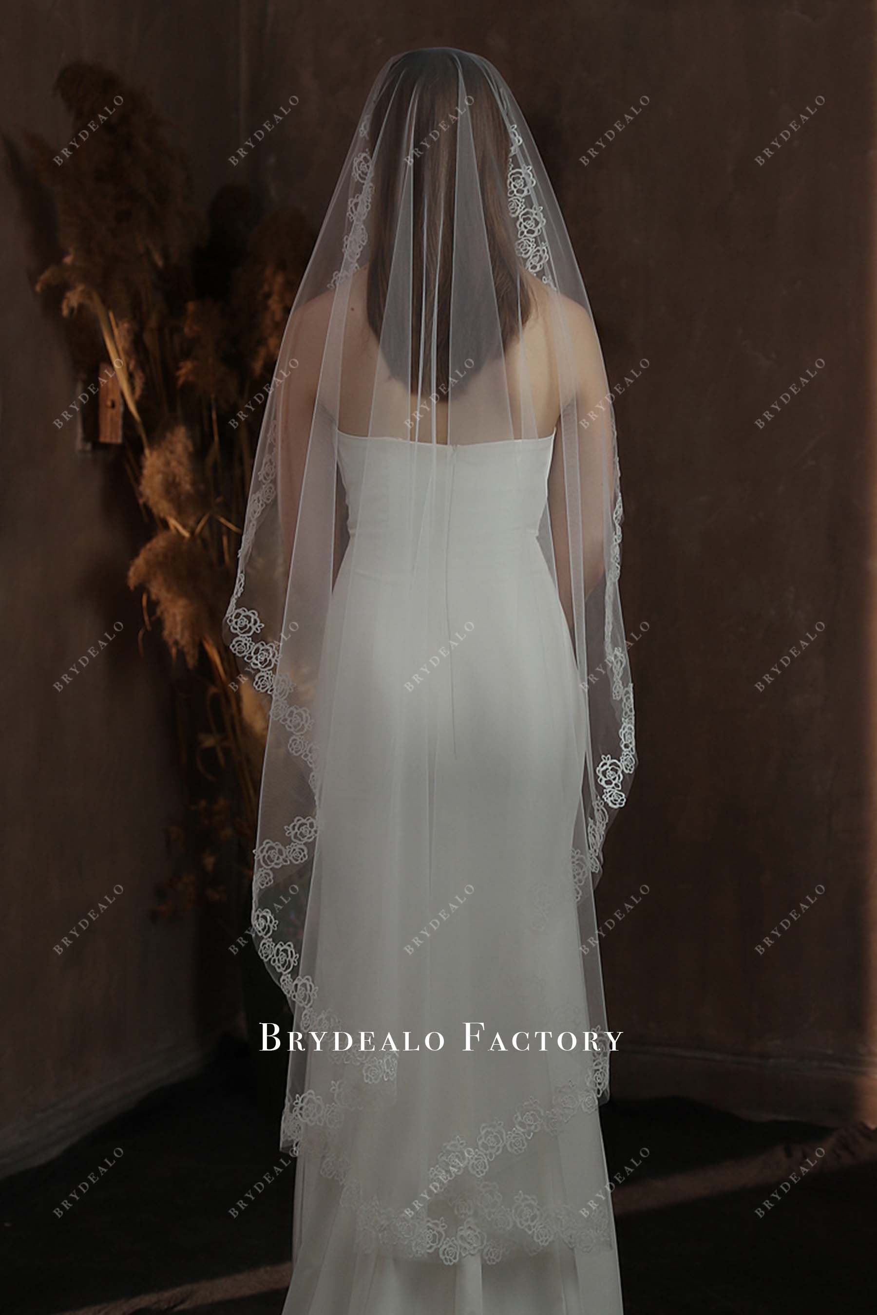 lace edge bridal veil