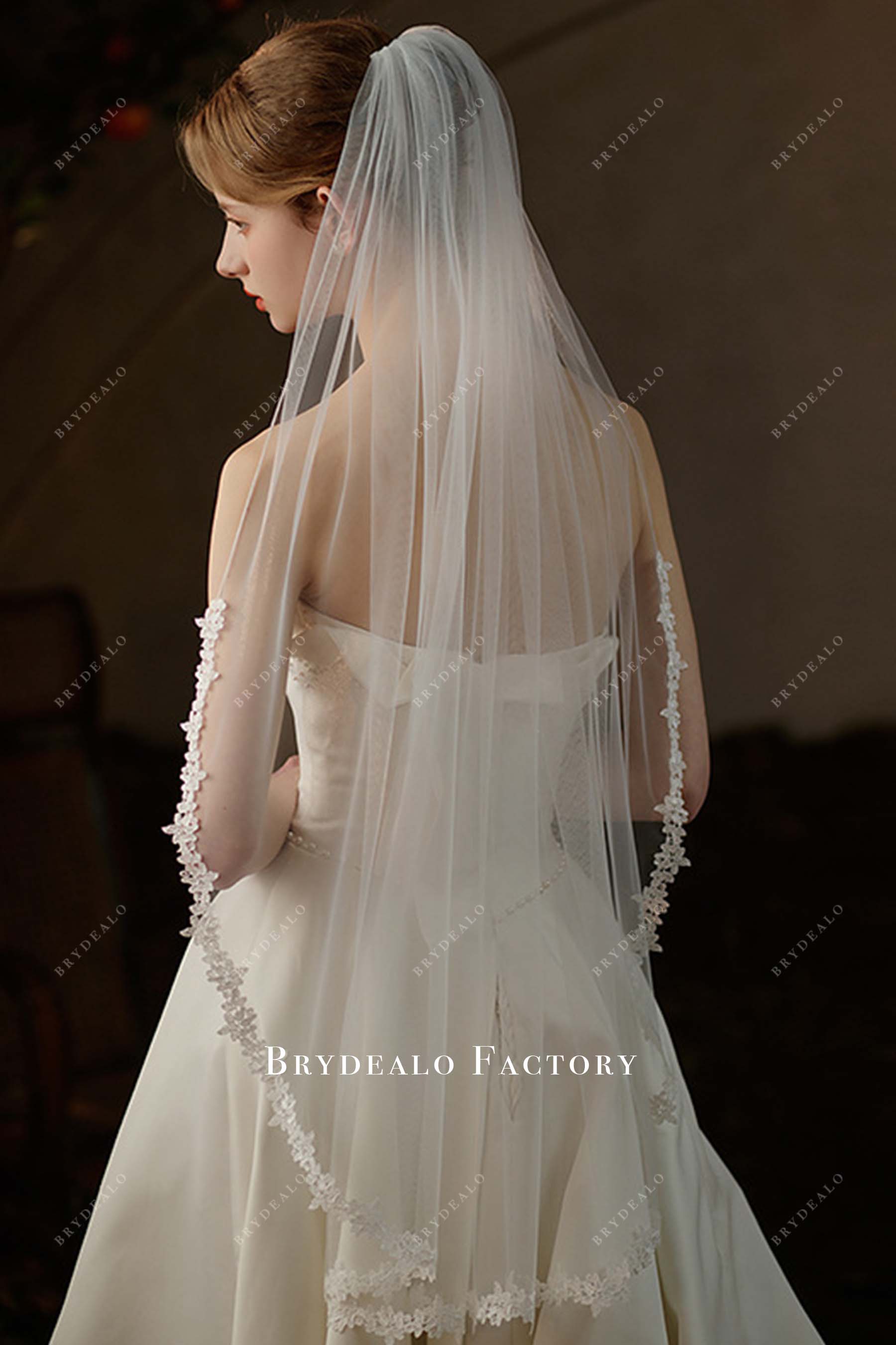 lace edge bridal veil