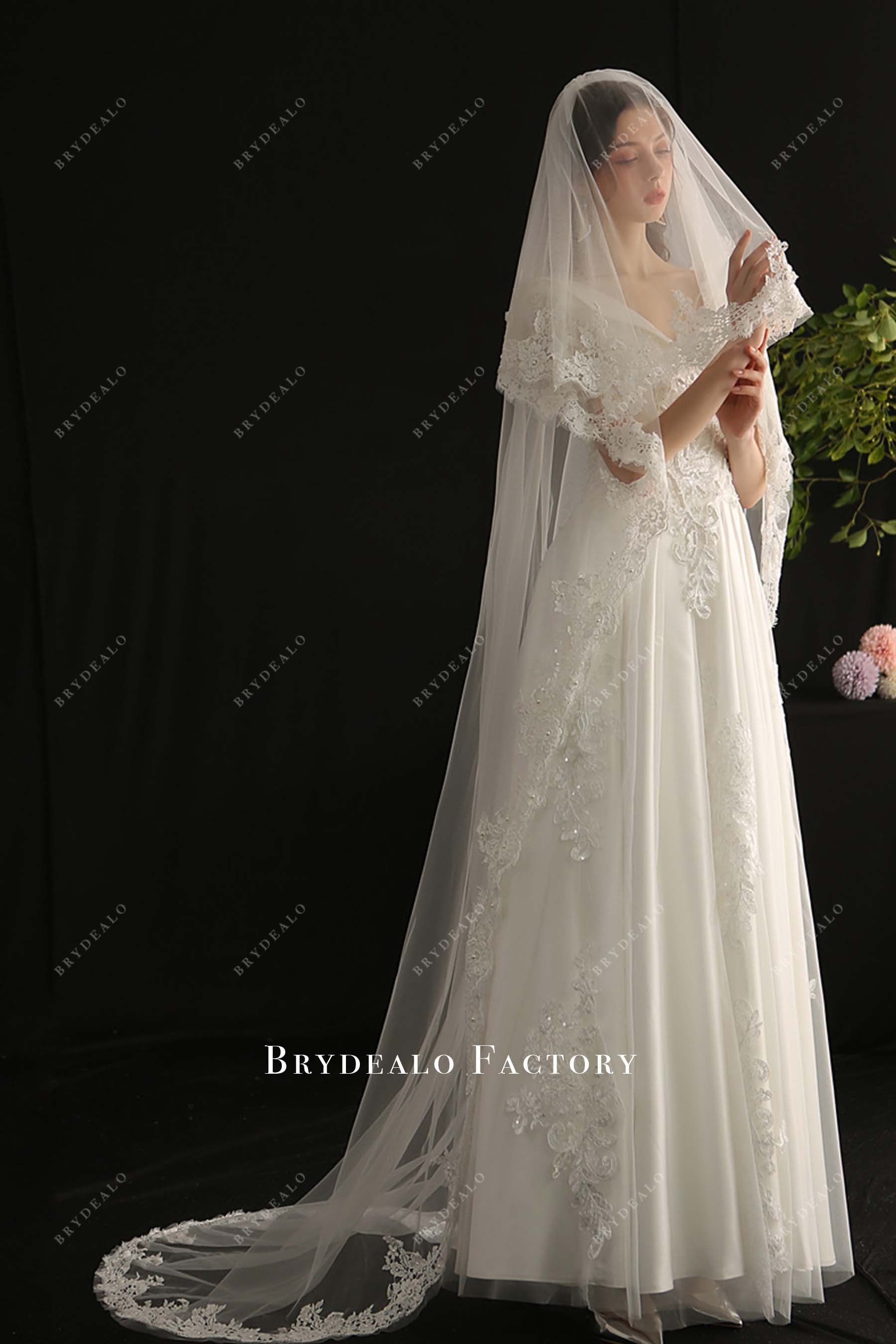 lace edge wedding veil